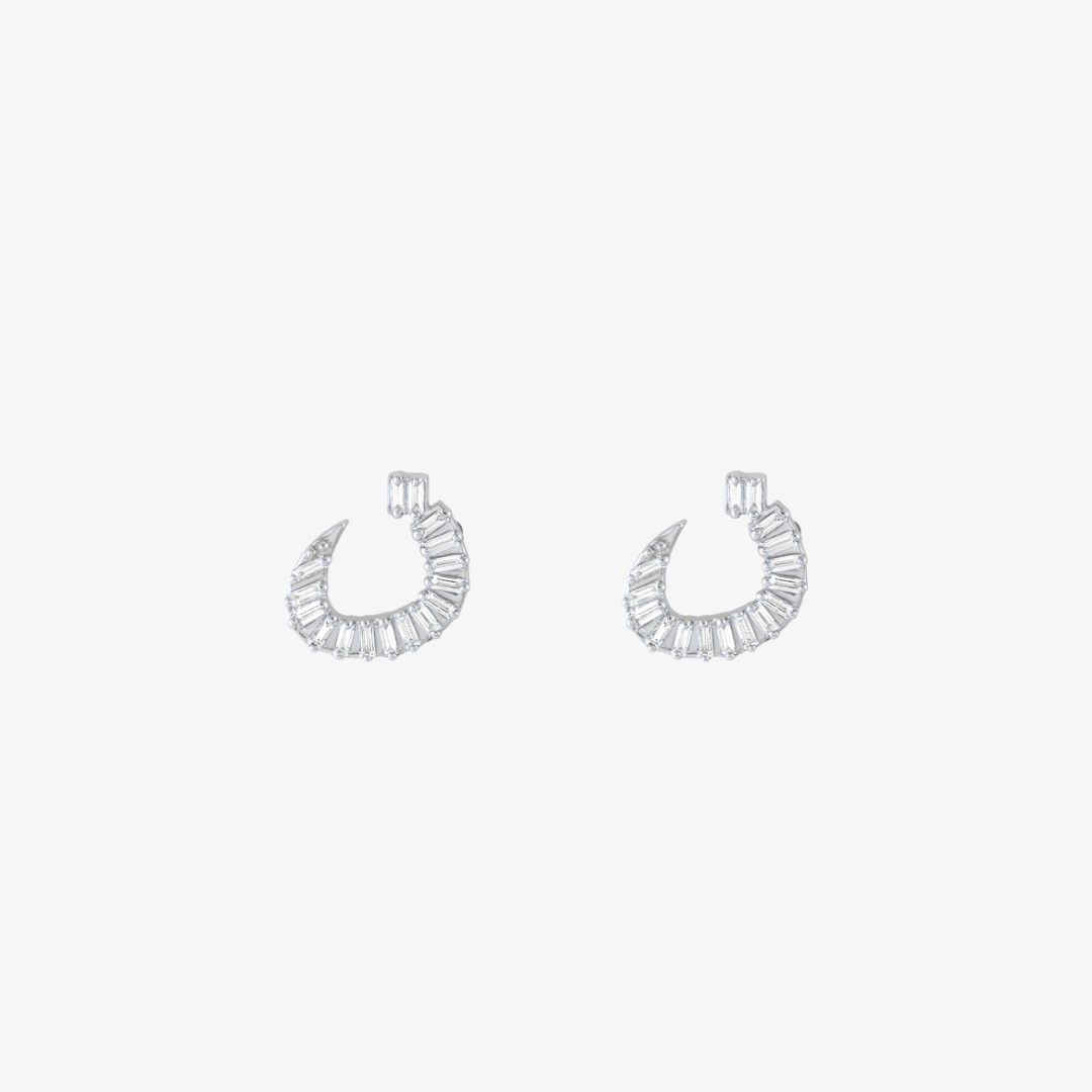 OULA - 18K Gold & Baguette Diamond Letter Earrings