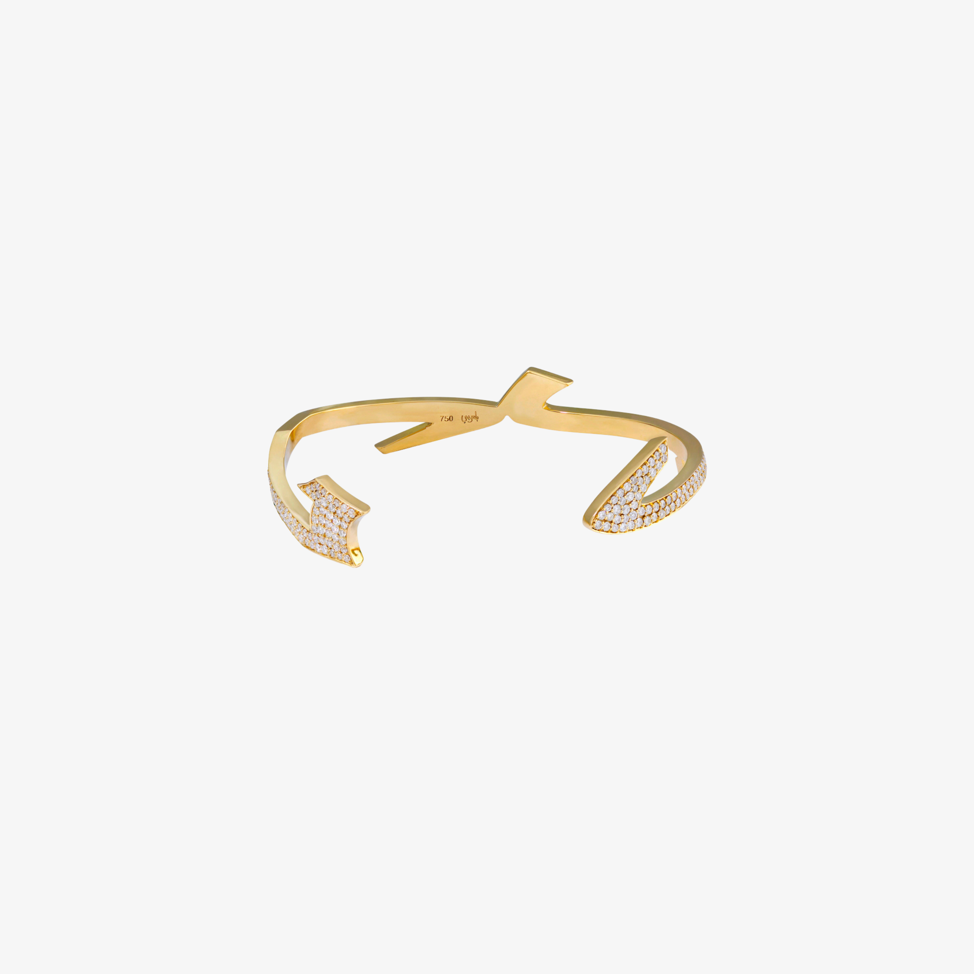 HOBBI - 18K Gold & Diamond "Love" Cuff