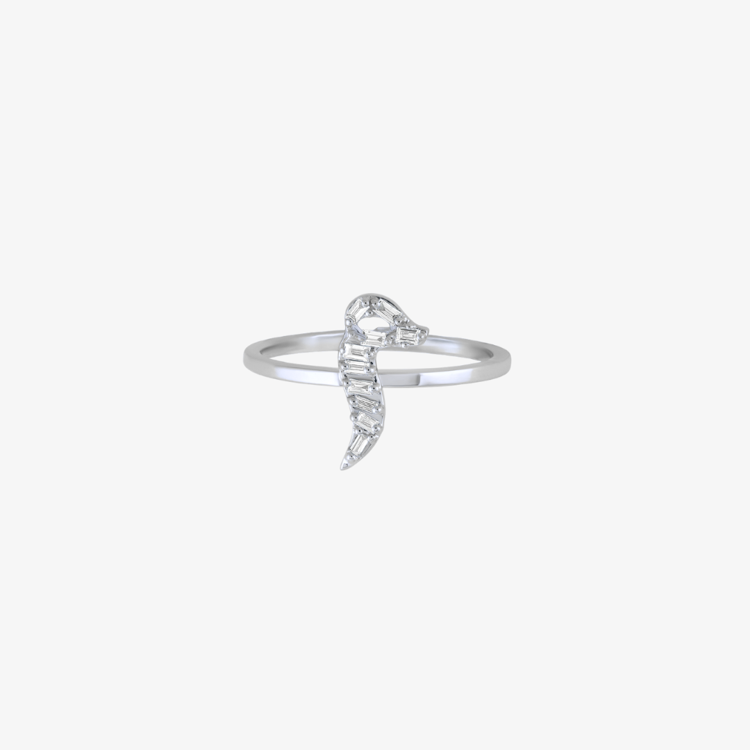 OULA - 18K Gold & Baguette Diamond Letter Ring