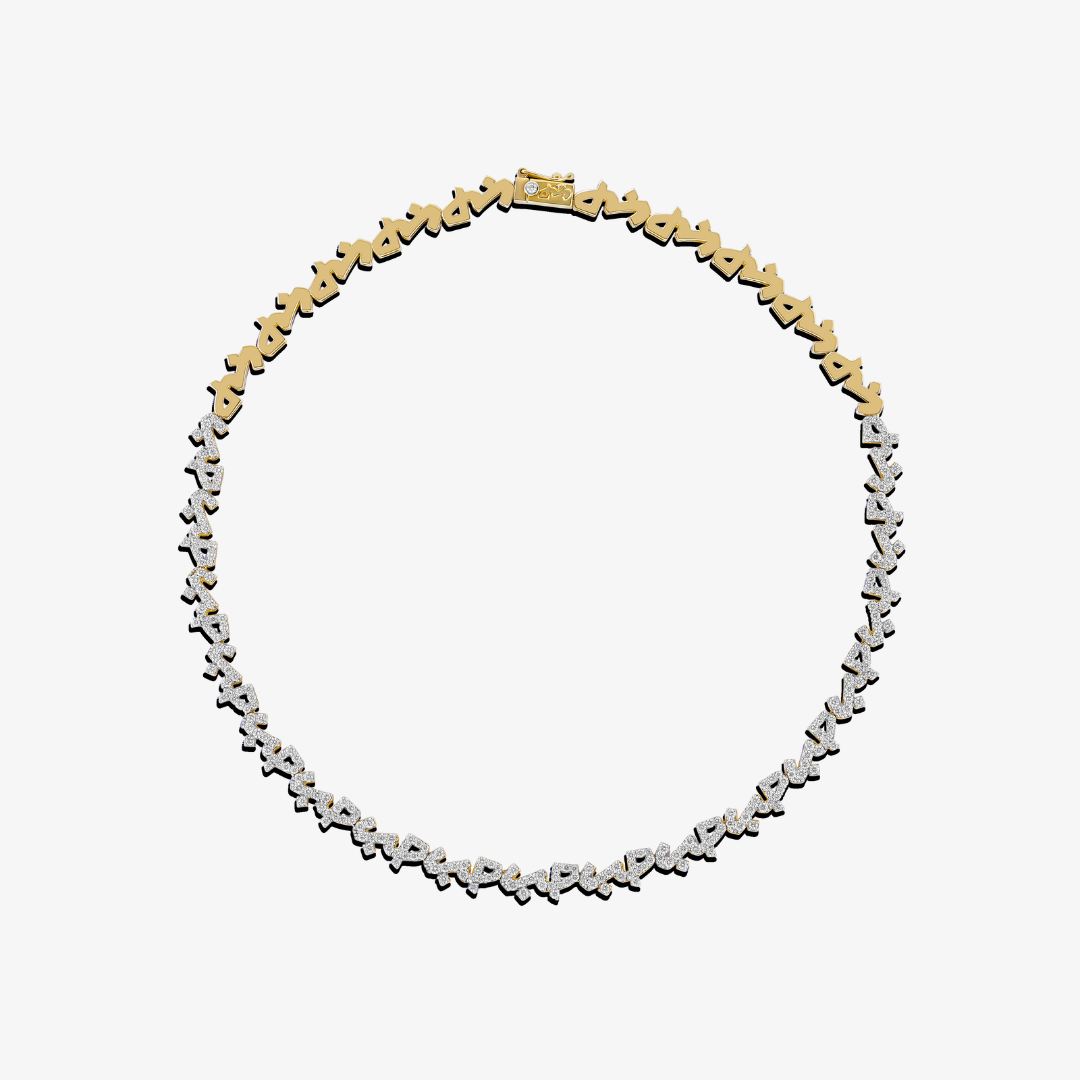 HOBB — 18K Gold & Diamond “Love” Necklace