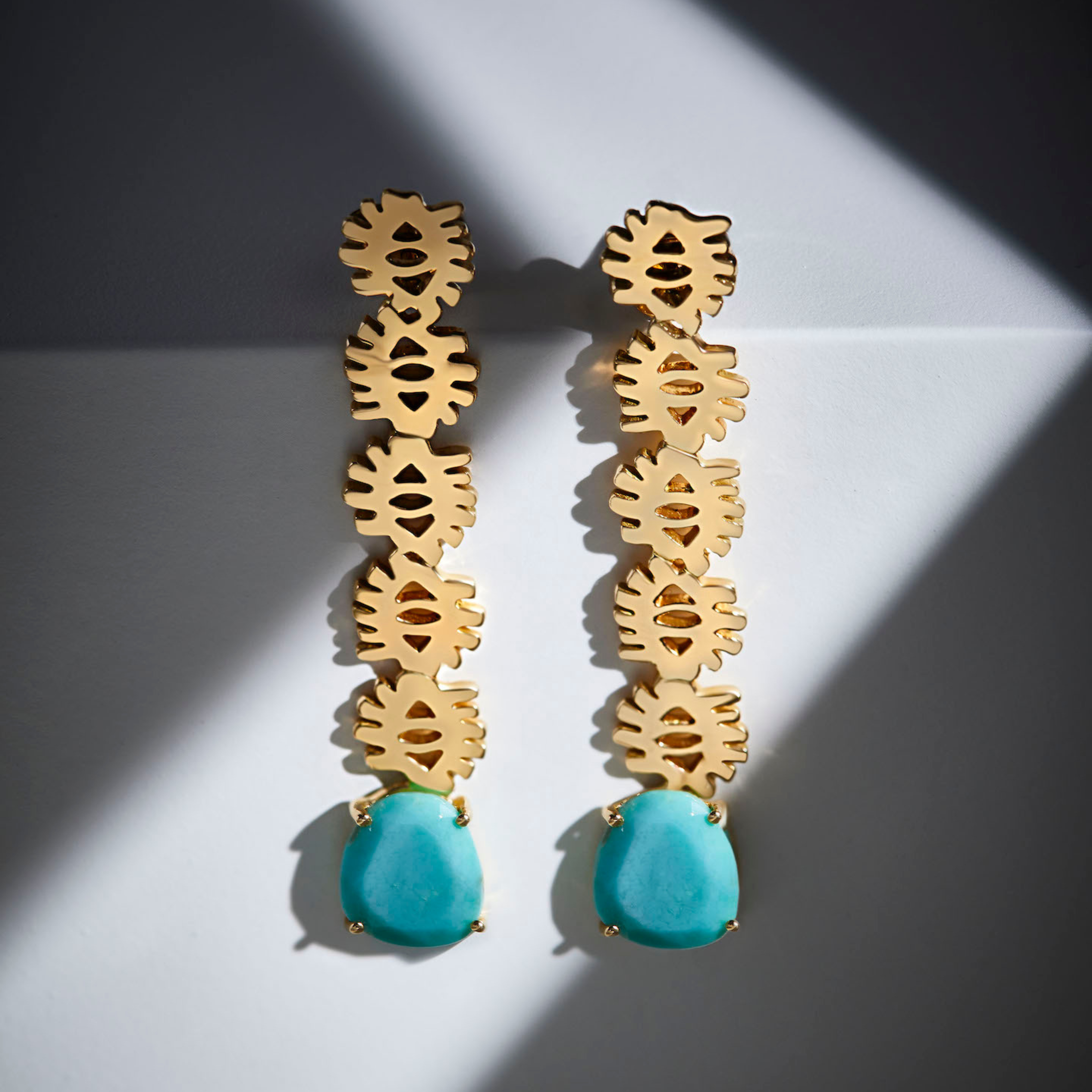 YA EIN - 18K Gold & Turquoise Earrings