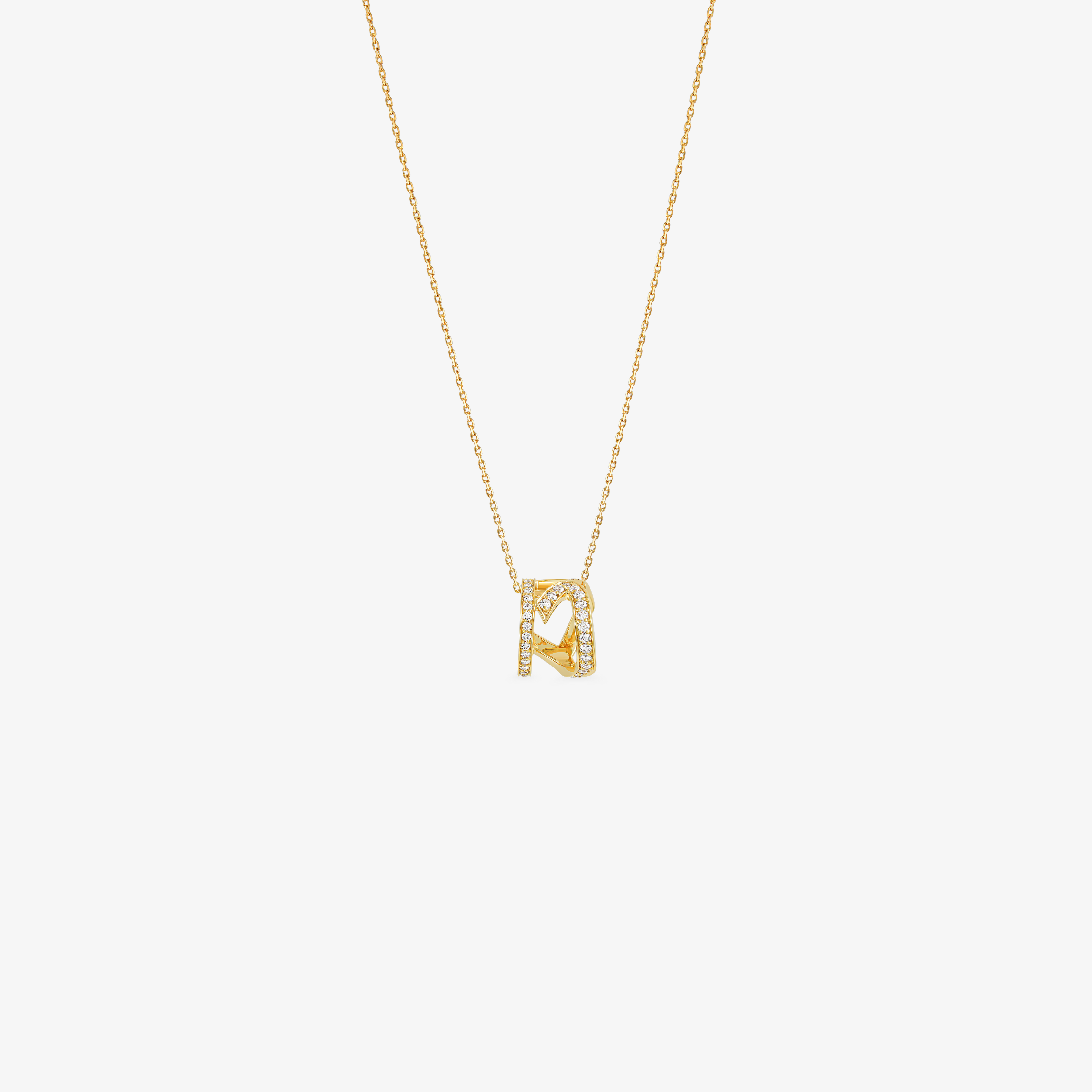 HOBBI - 18K Gold & Diamond "Love" Pendant