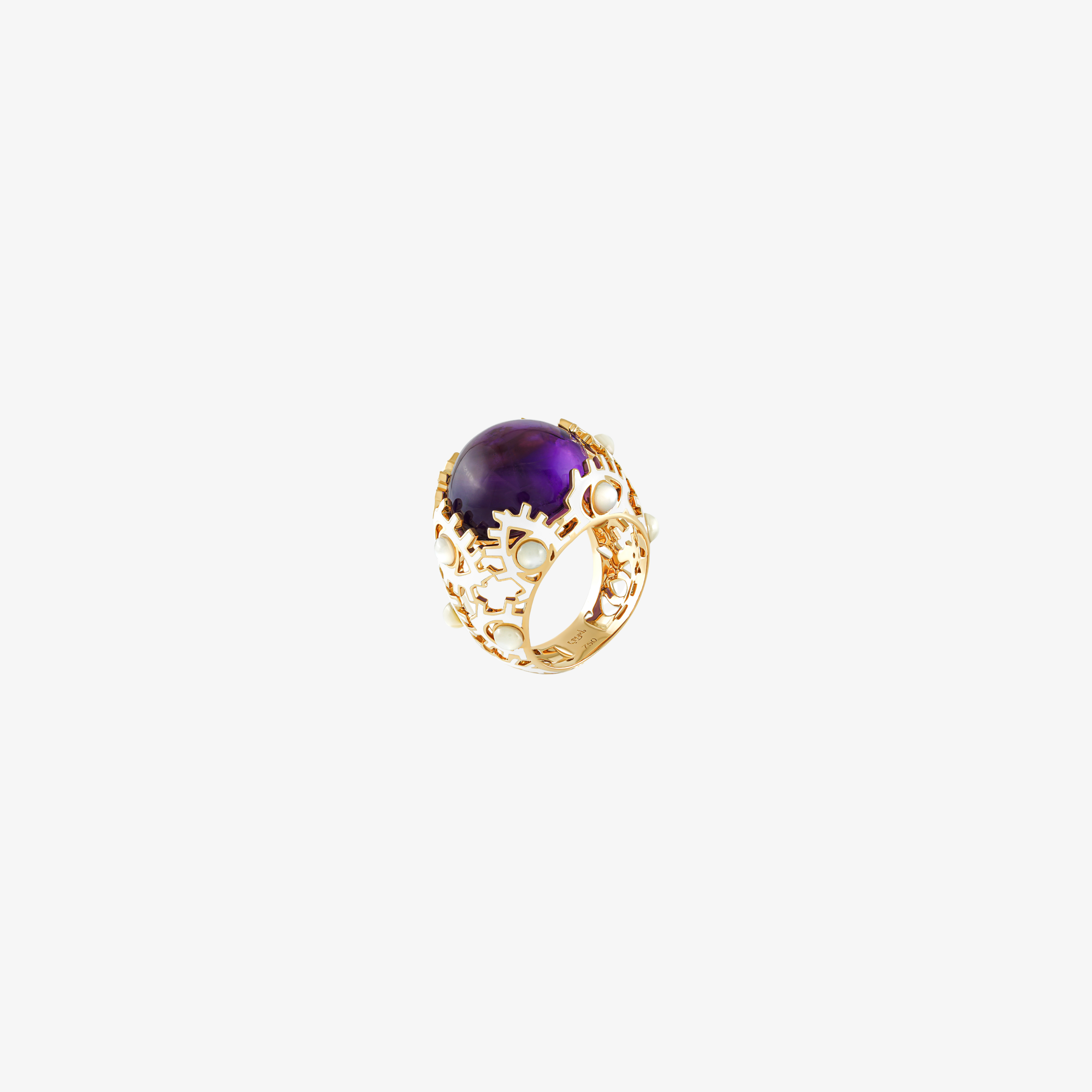 YA EIN - 18K Gold, Enamel & Jade Ring