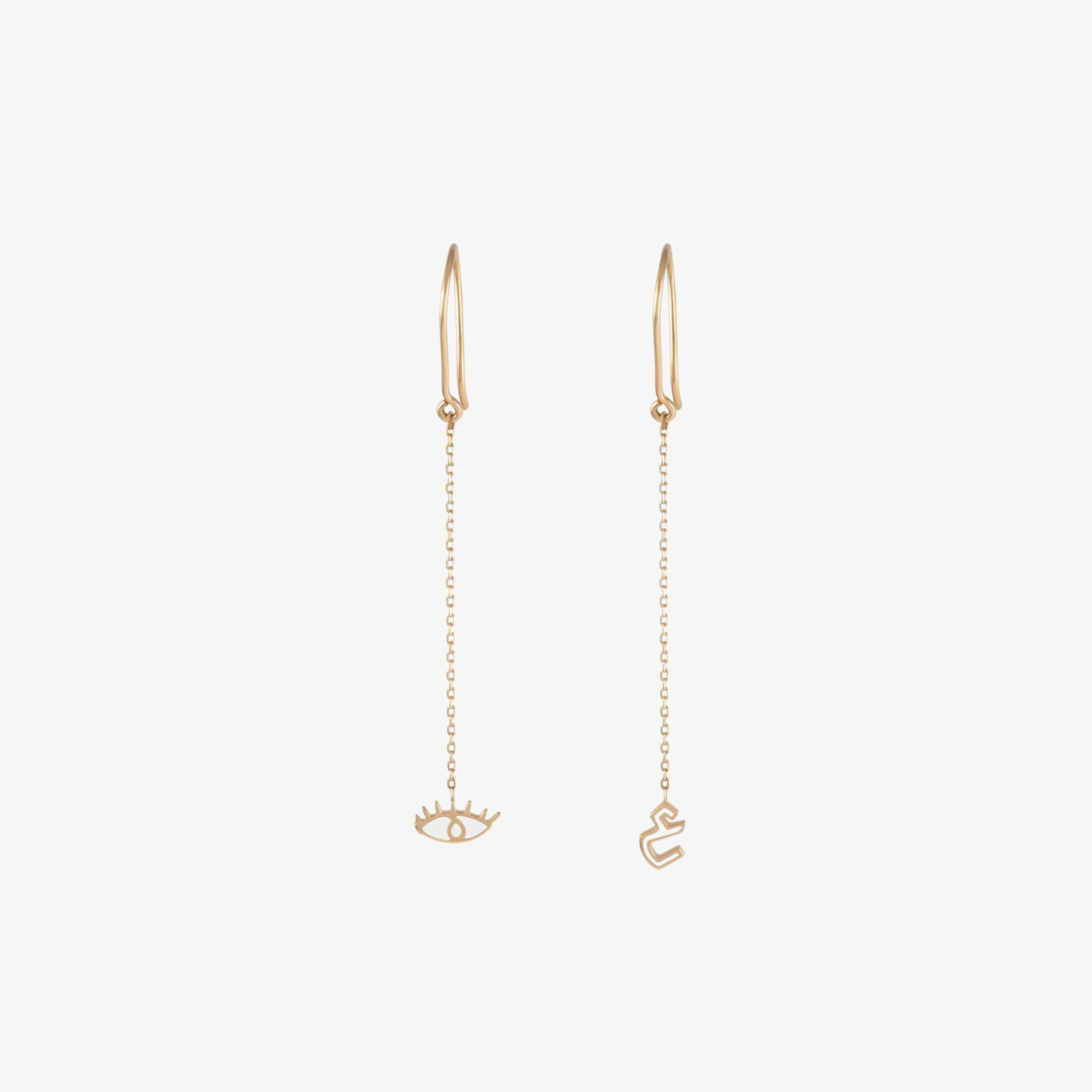 OULA - 18K Gold & Enamel Letter Earrings