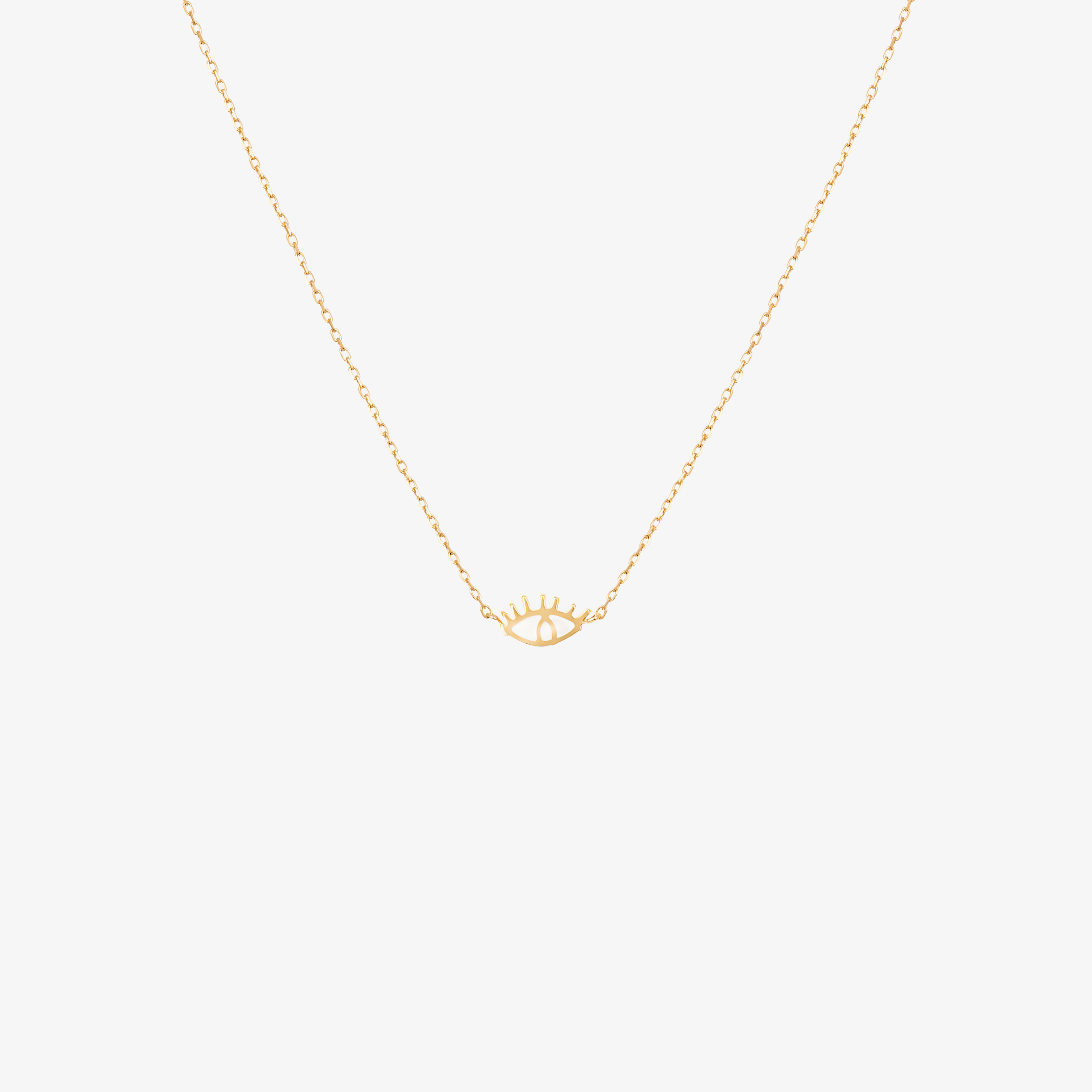 YA EIN - 18K Gold & Enamel Evil Eye Necklace