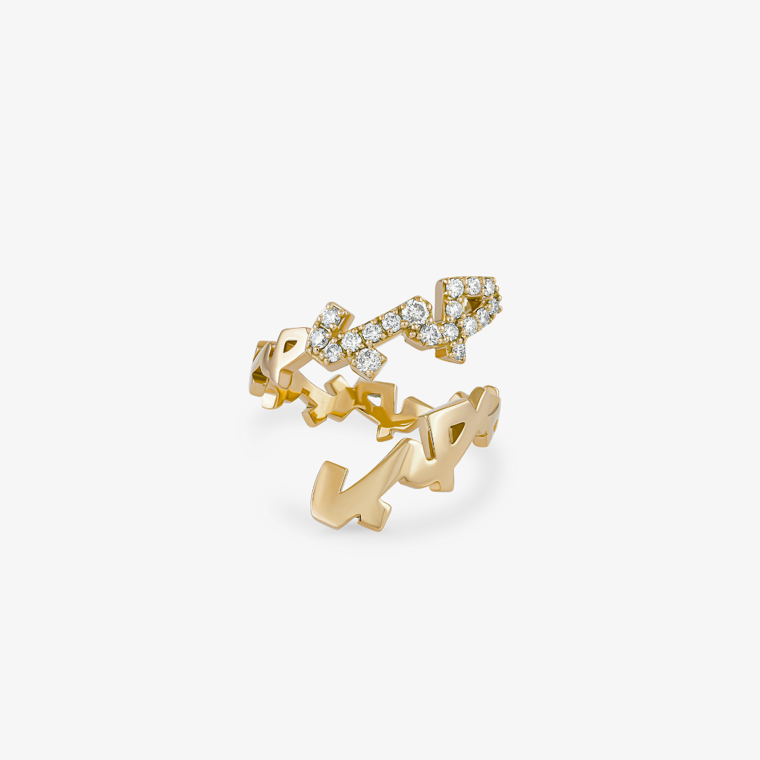 HOBB — 18K Gold & Diamond "Love" Ring
