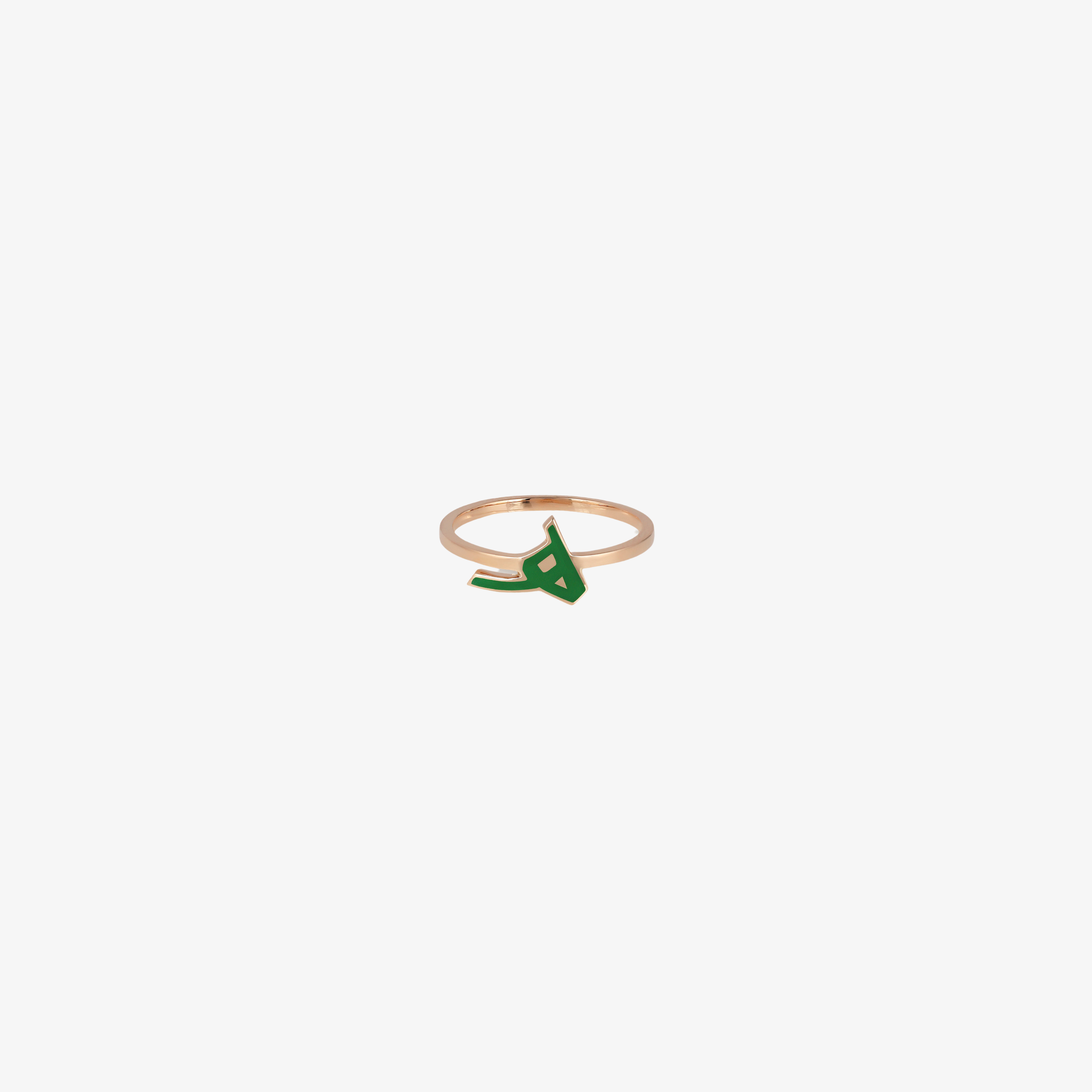 OULA - 18K Gold & Enamel Letter Ring