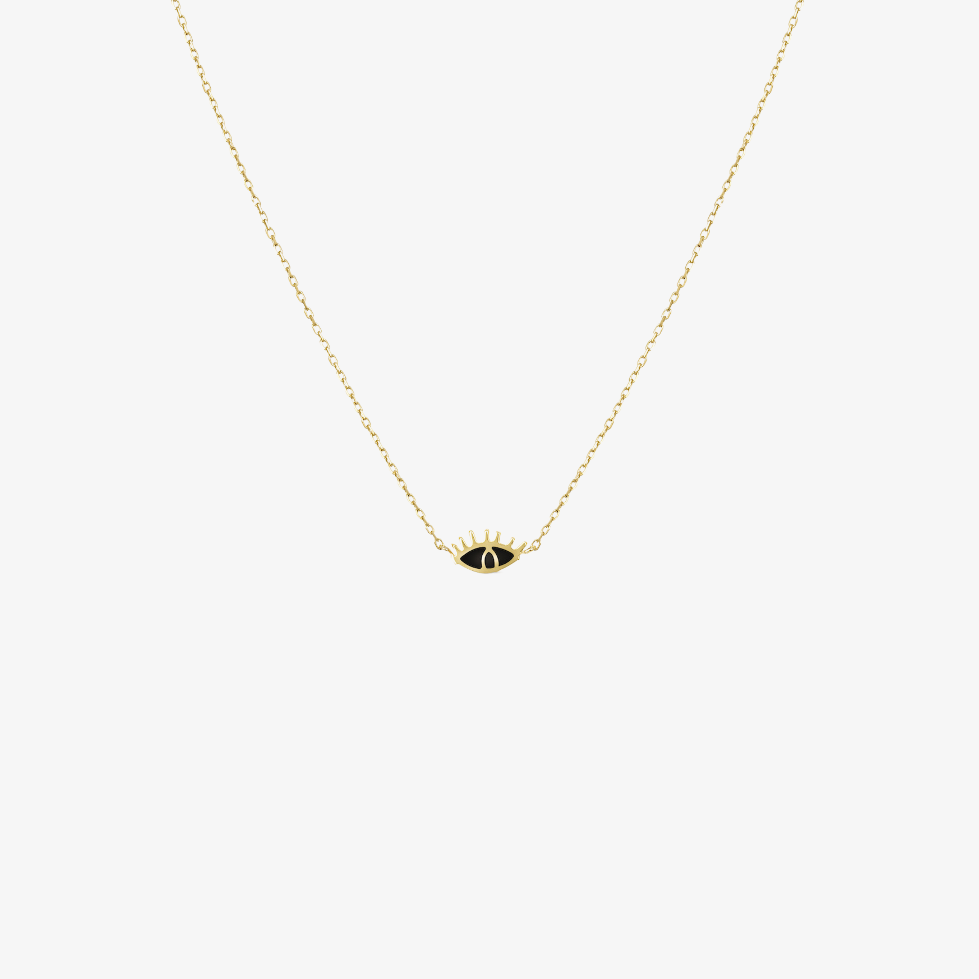 YA EIN - 18K Gold & Enamel Evil Eye Necklace