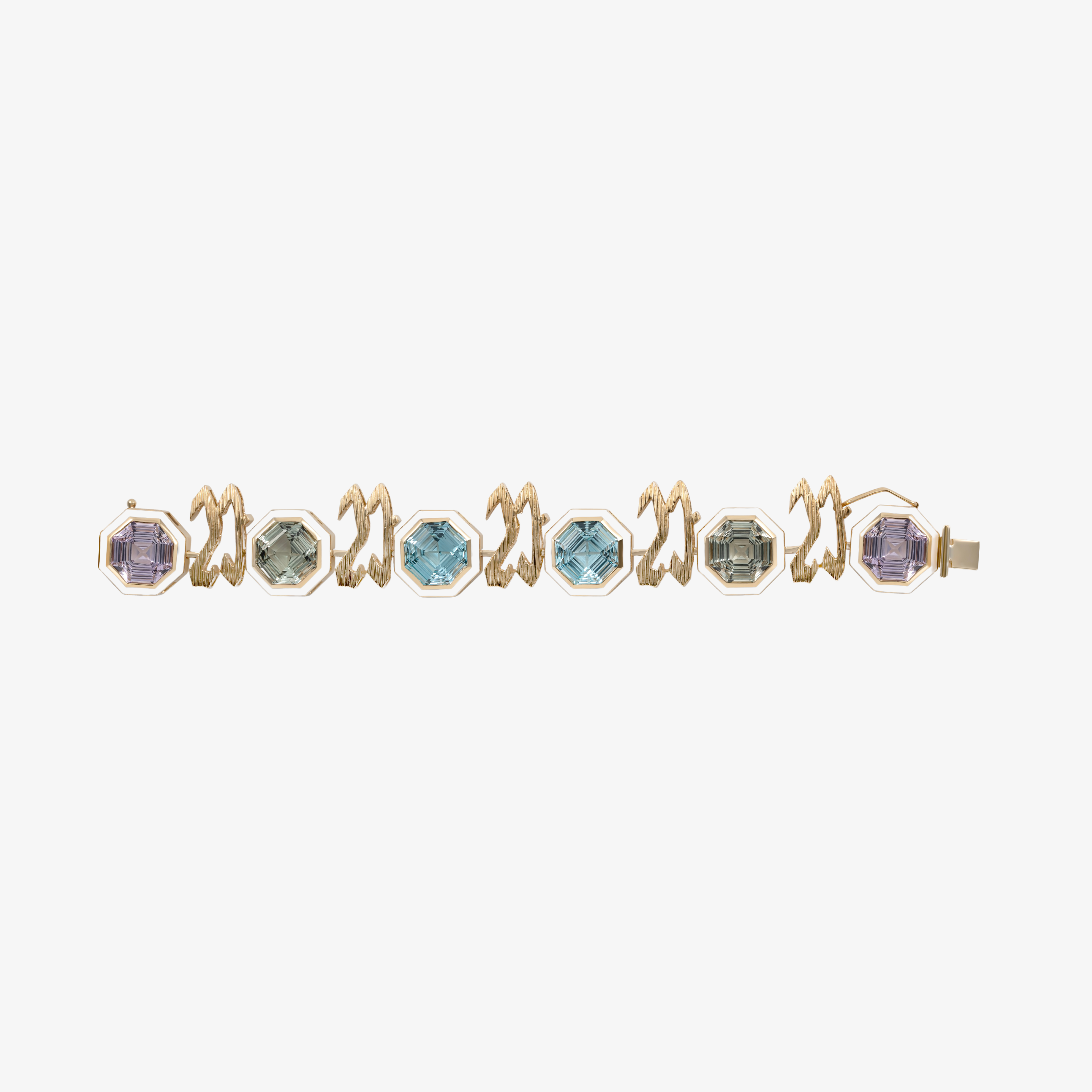 TAIM - 18K Gold, Blue Topaz, Amethyst & Peridot "Love" Choker