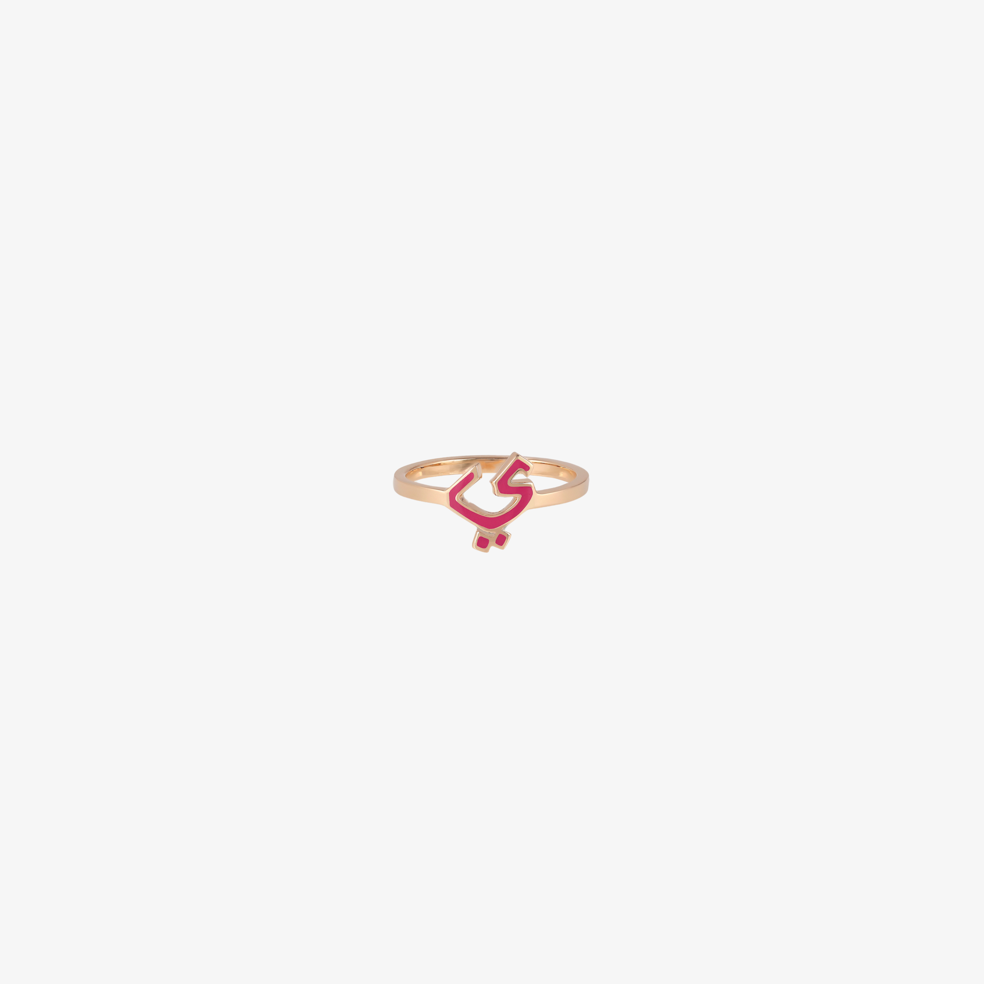 OULA - 18K Gold & Enamel Letter Ring