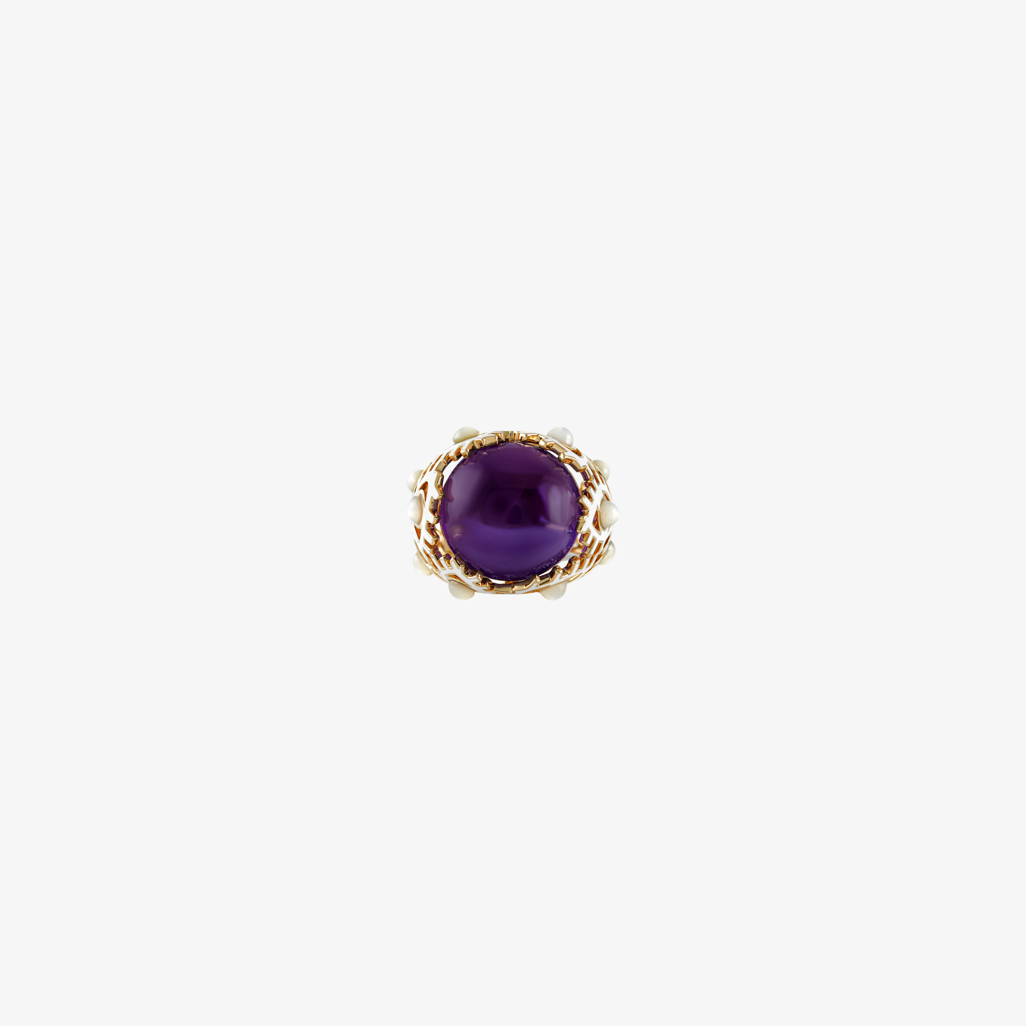 YA EIN - 18K Gold, Enamel & Jade Ring