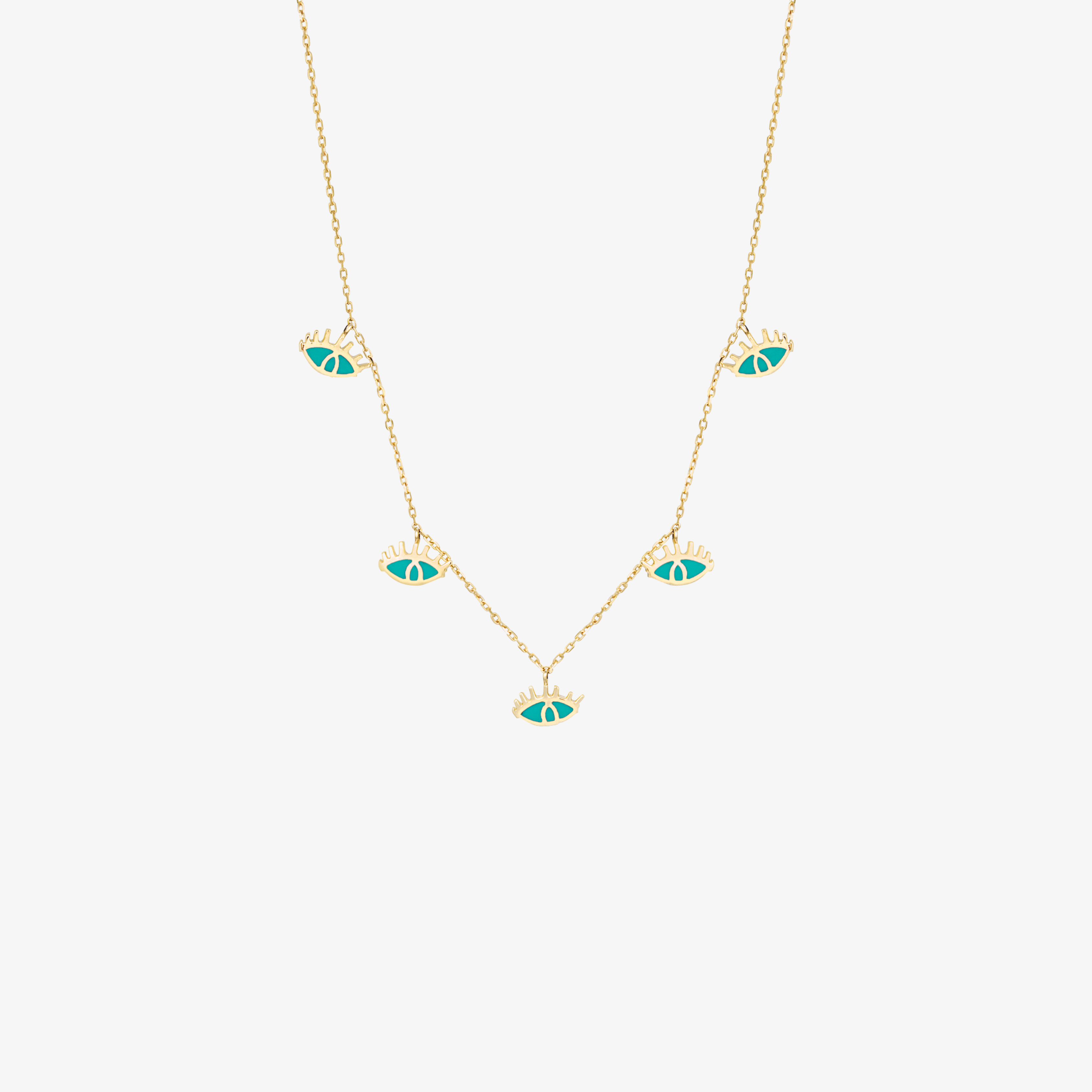 YA EIN - 18K Gold & Enamel Evil Eye Necklace