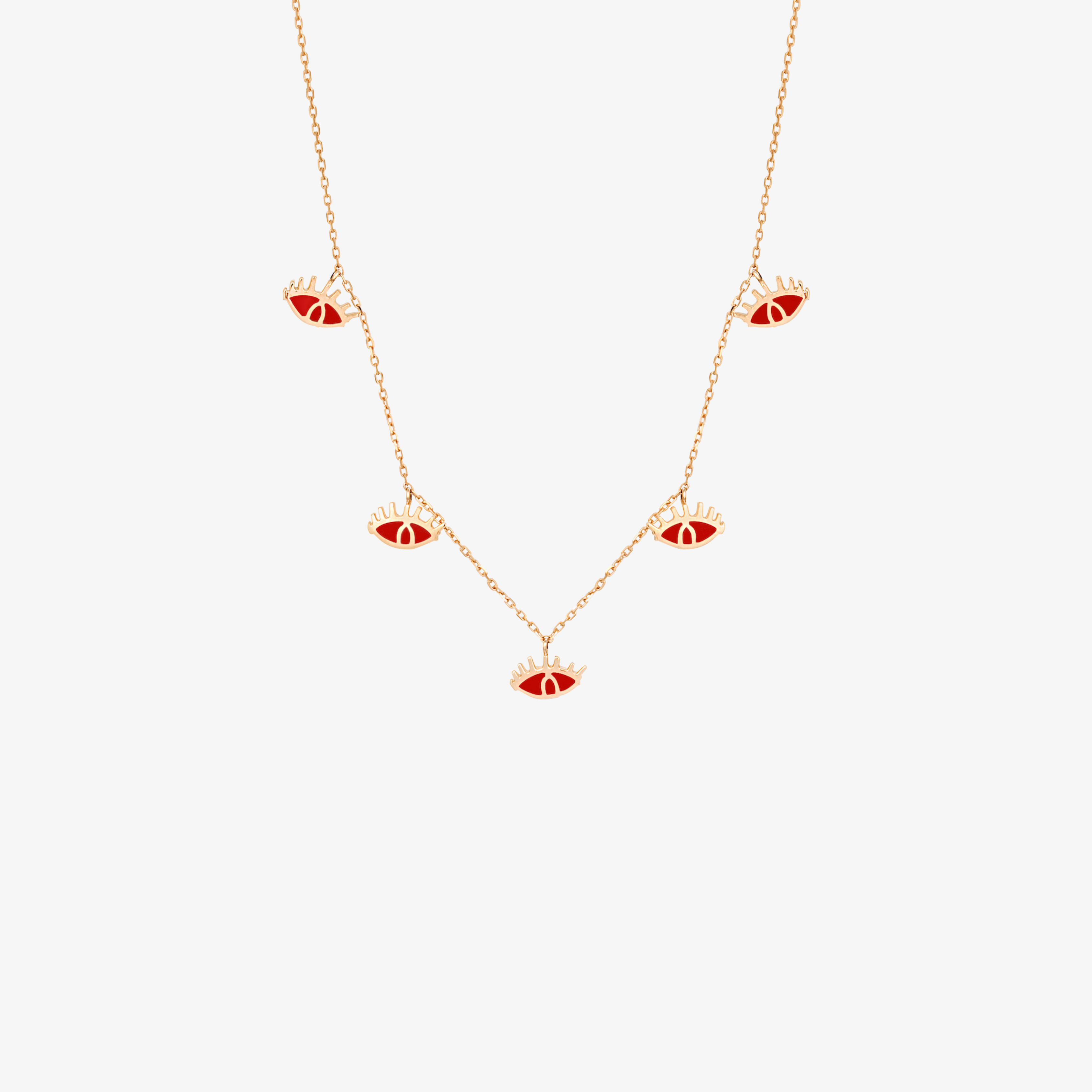 YA EIN - 18K Gold & Enamel Evil Eye Necklace