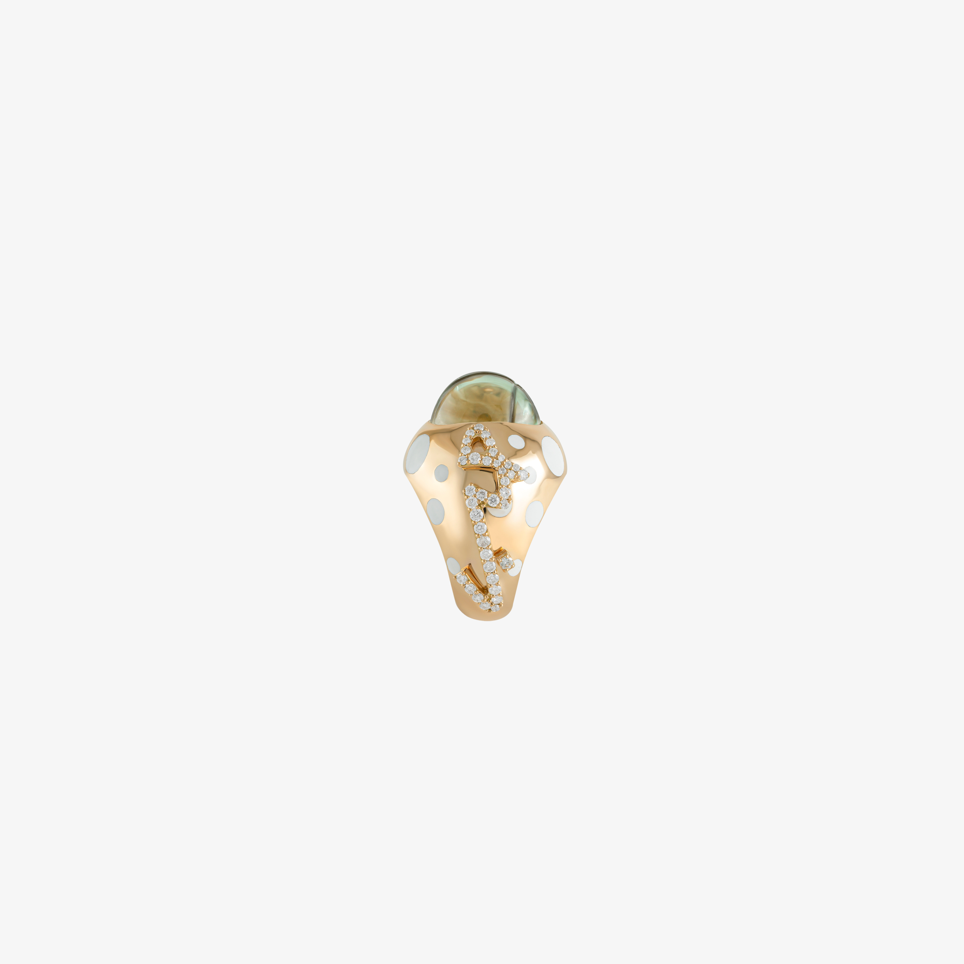 TAIM - 18K Gold, Diamond & Enamel "Love" Ring