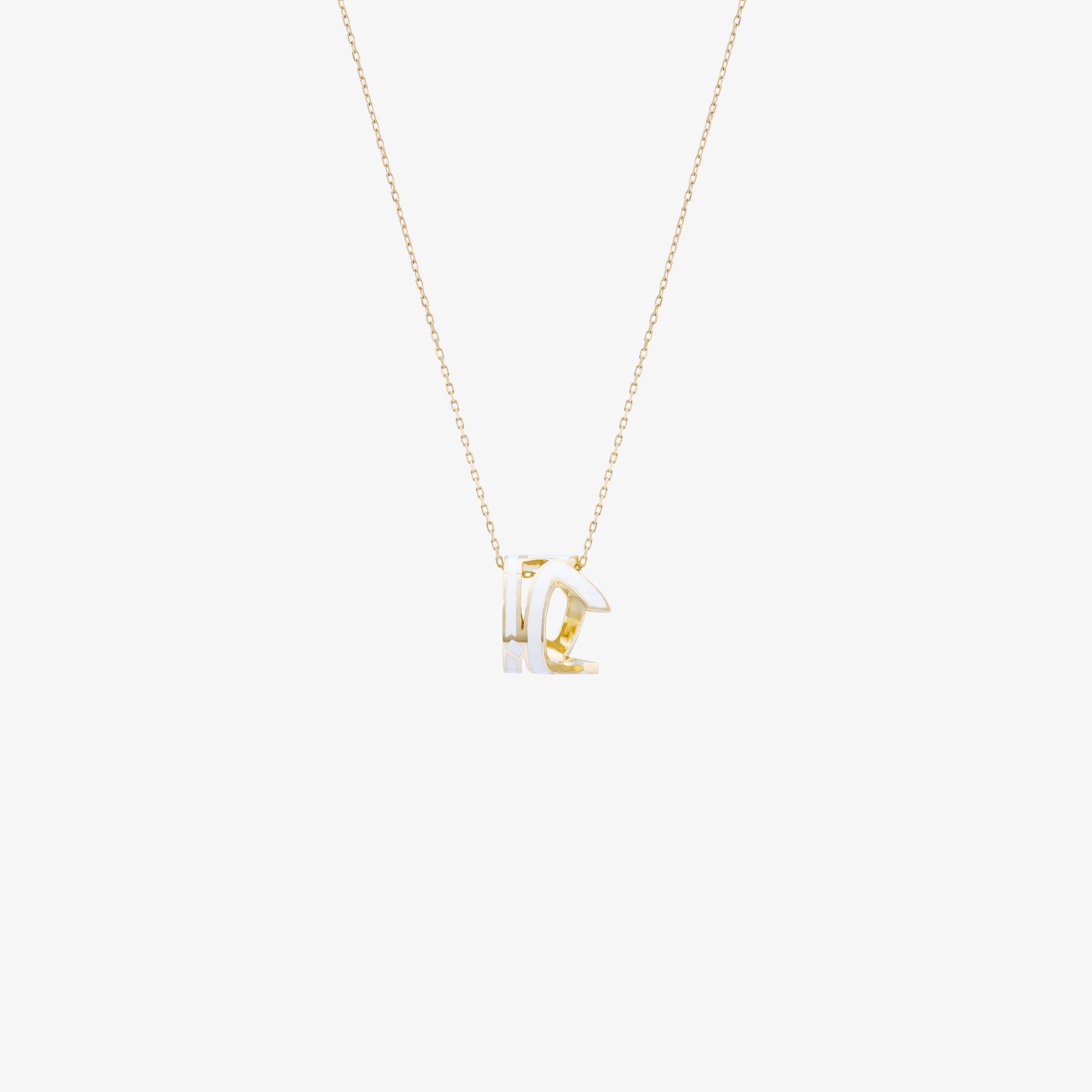 HOBBI - 18K Gold & Enamel "Love" Necklace