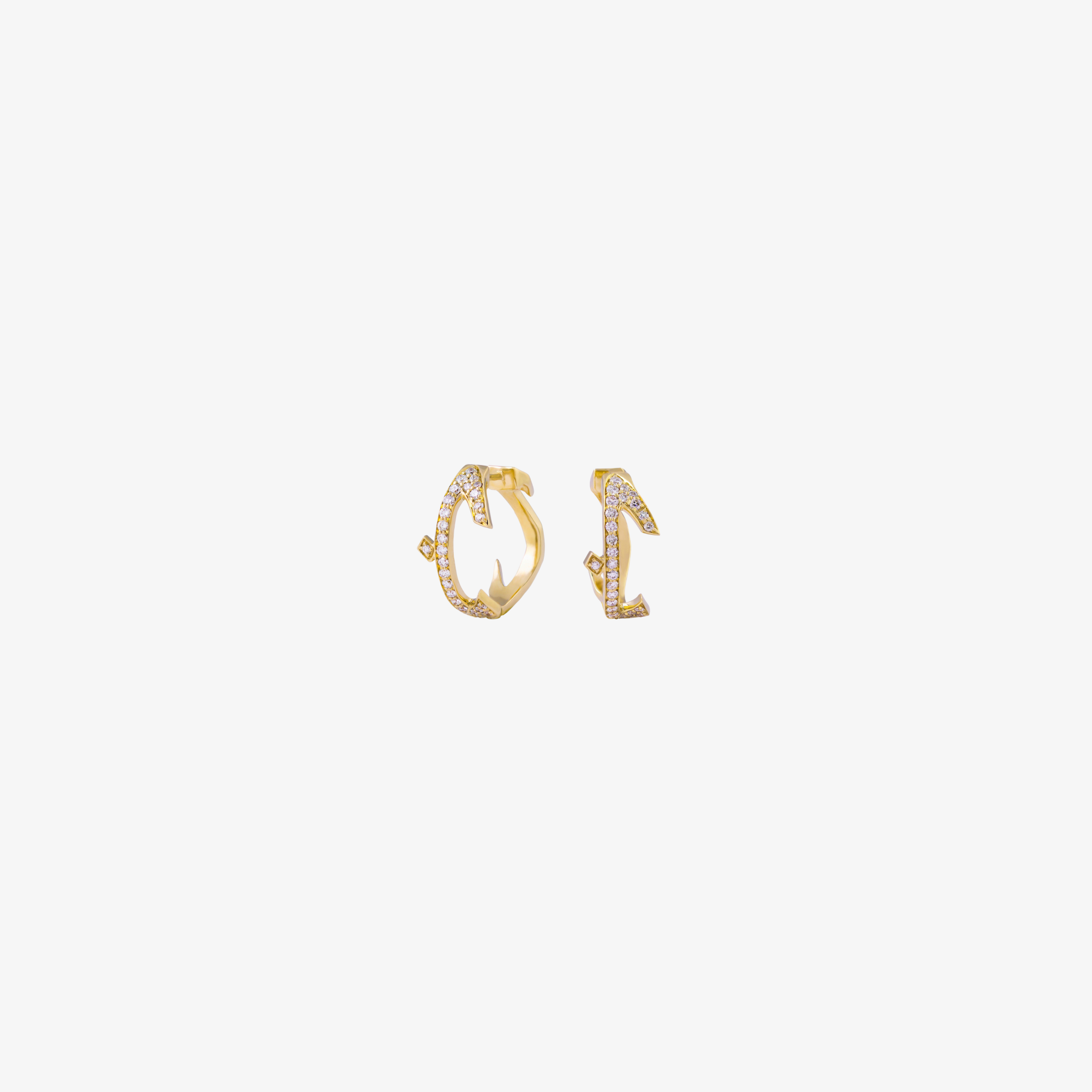HOBBI - 18K Circle Diamond “Love” Earrings