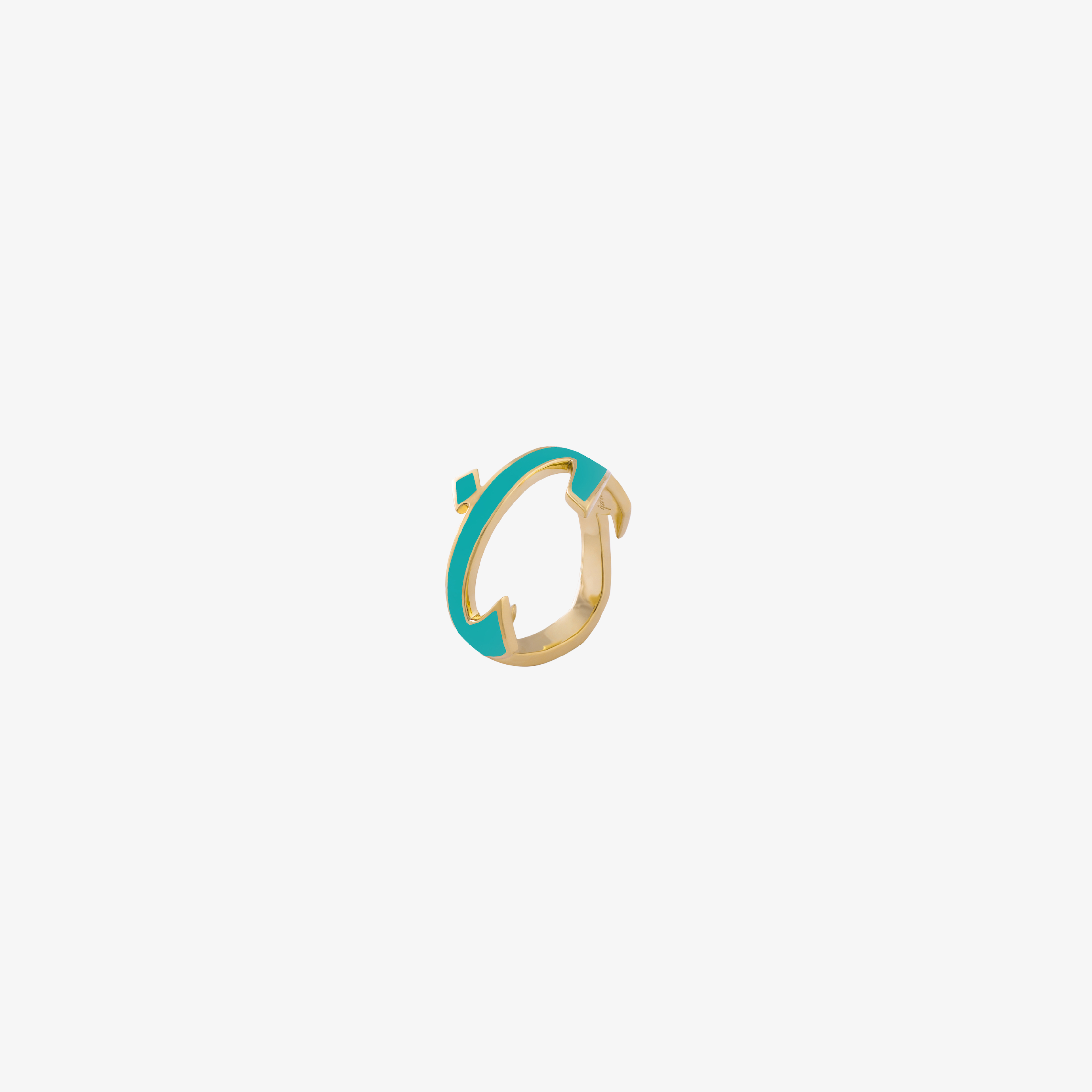 HOBBI - 18K Gold & Enamel "Love" Ring