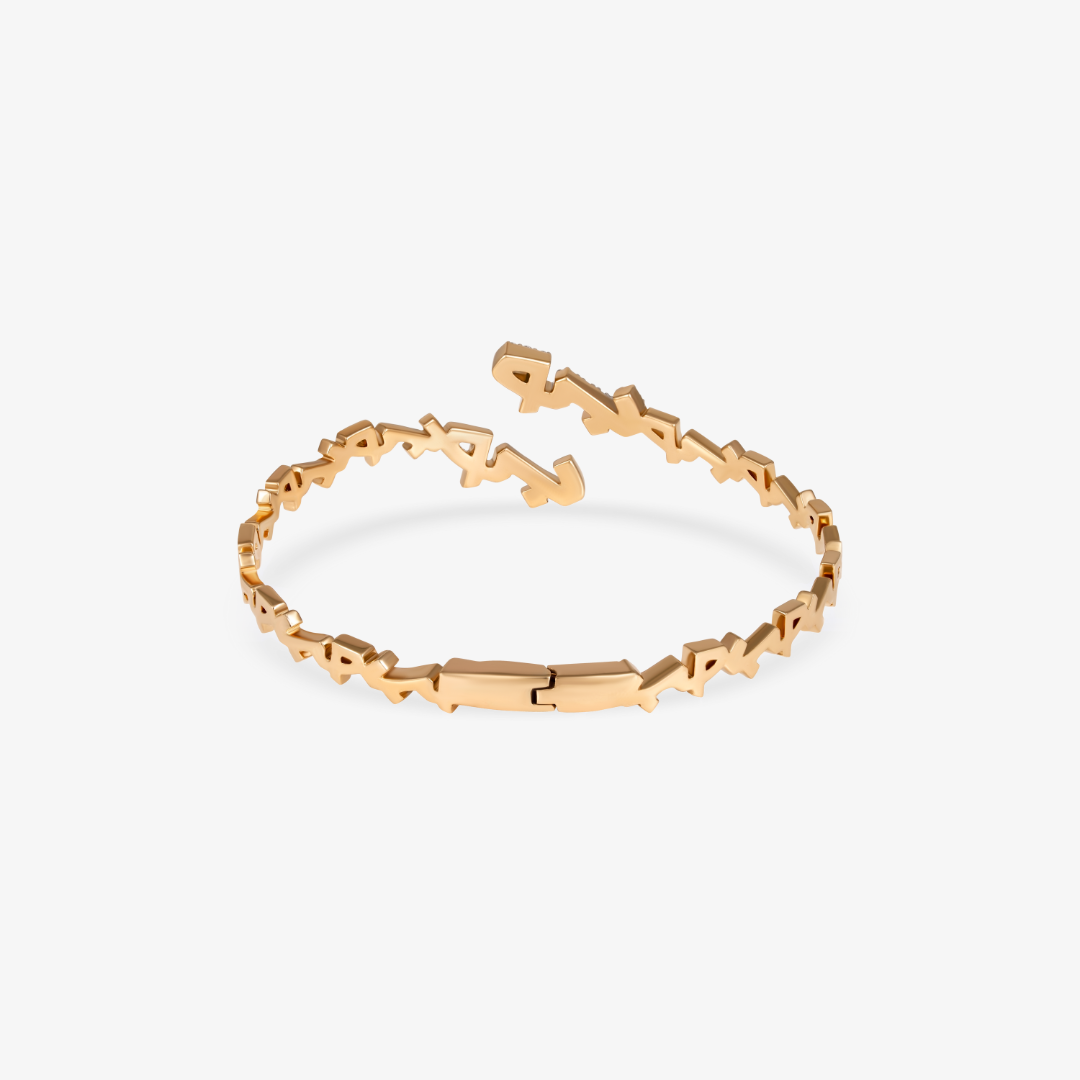 HOBB — 18K Gold & Diamond "Love" Multi-Word Cuff