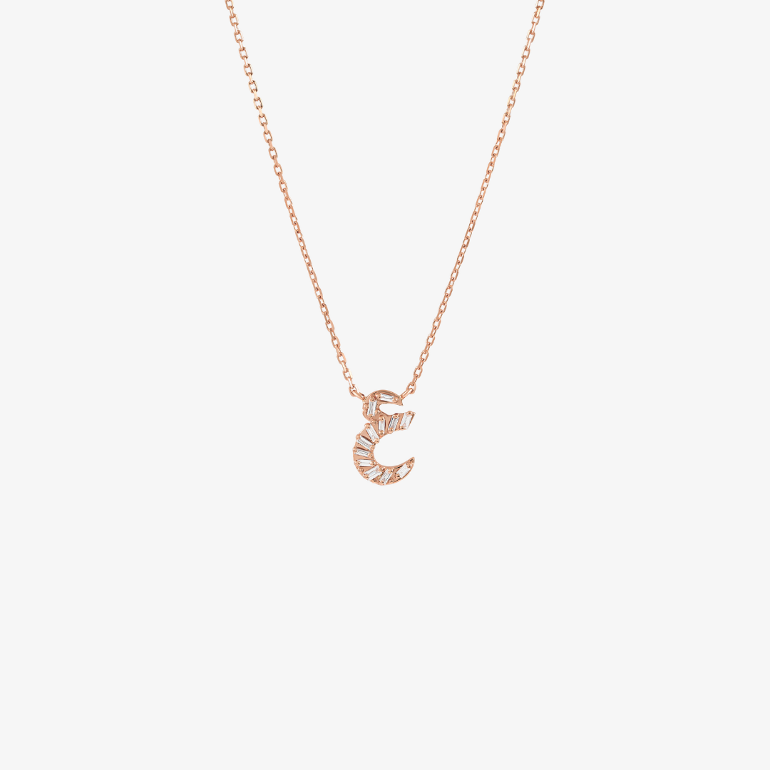 OULA - 18K Gold & Baguette Diamond Letter Necklace