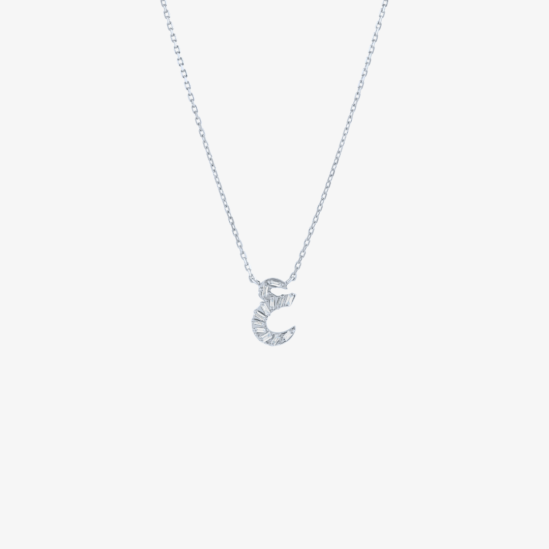 OULA - 18K Gold & Baguette Diamond Letter Necklace