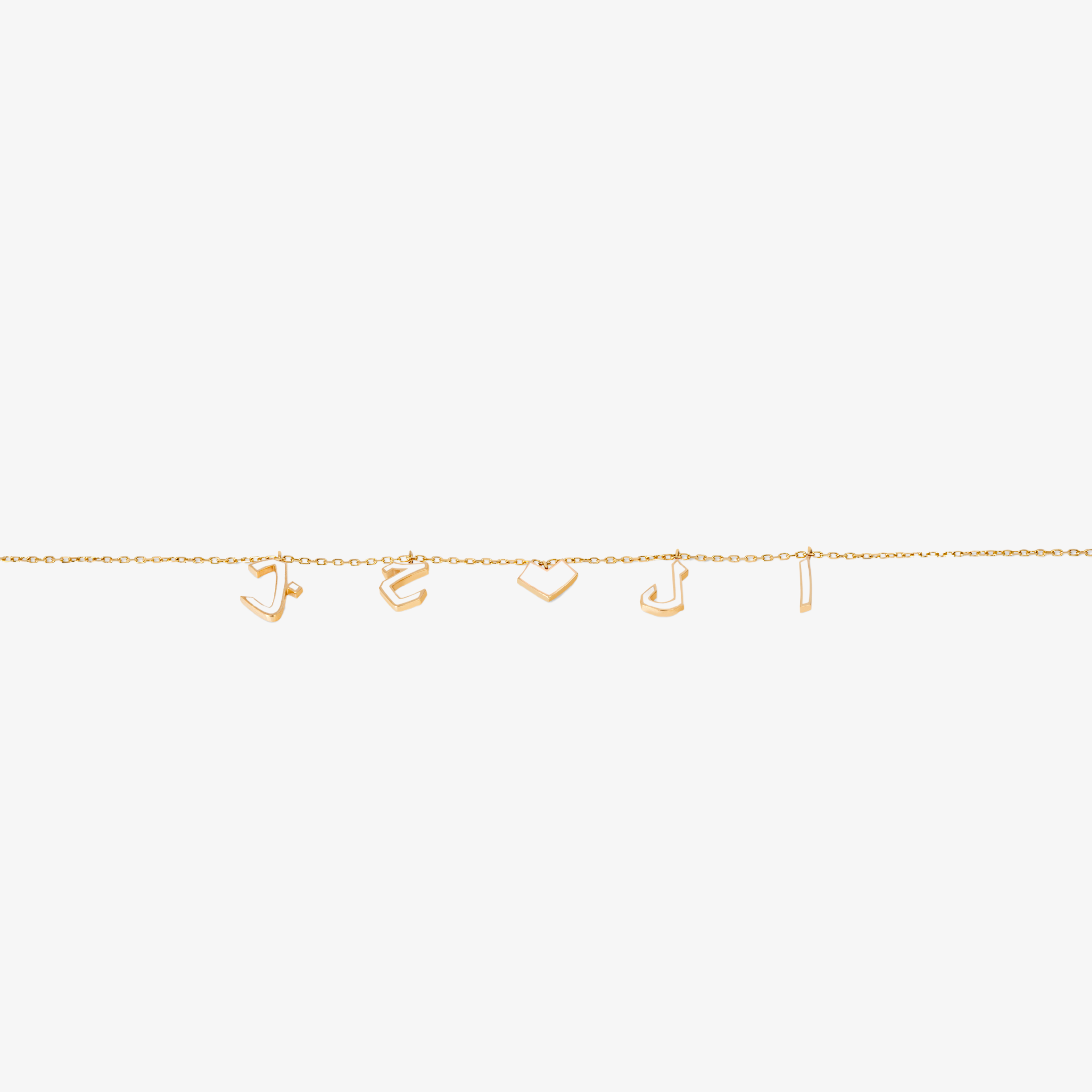 OULA - 18K Gold & Enamel "The Love" Bracelet with Heart Charm