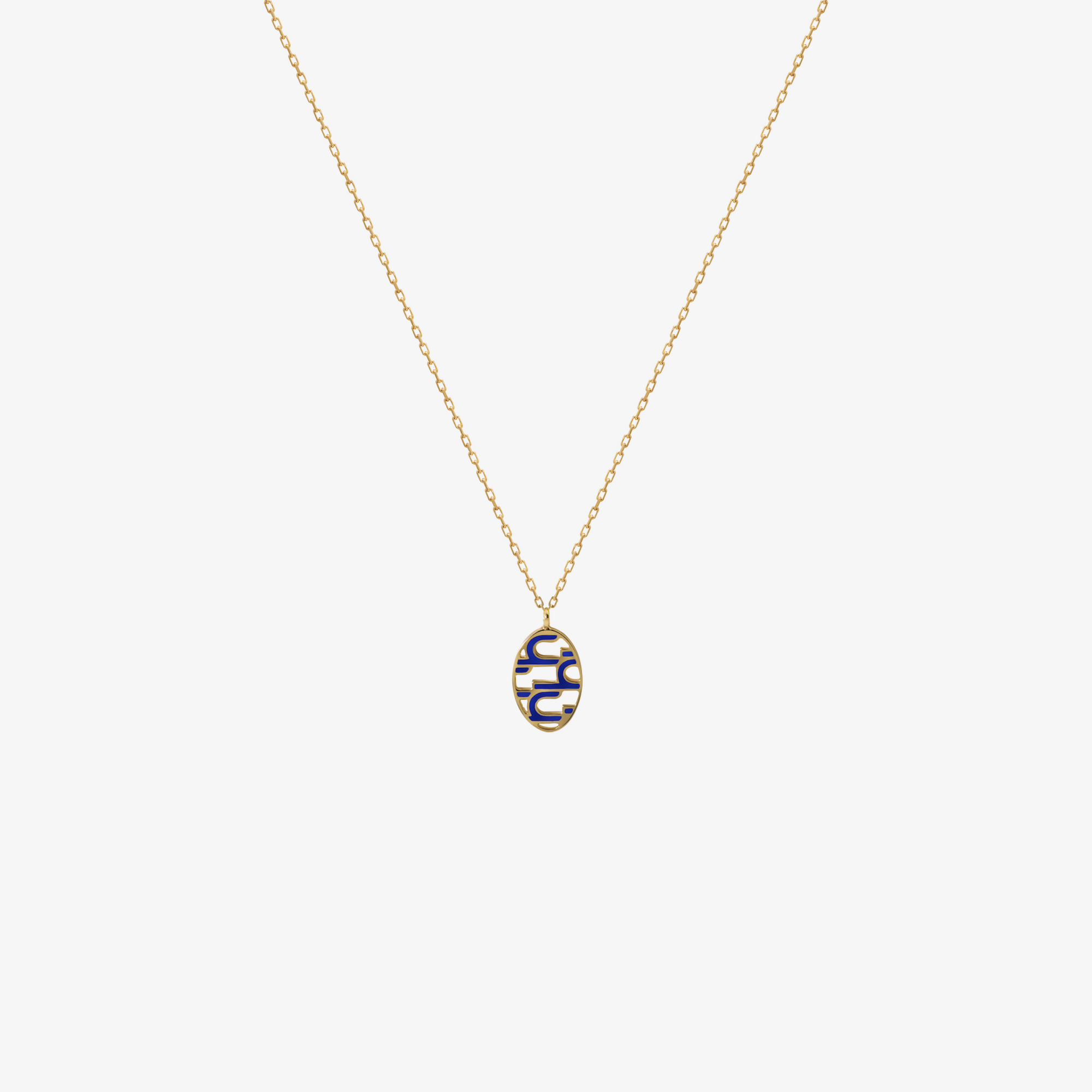 NASJ - 18K Gold & Enamel Letter Pendant