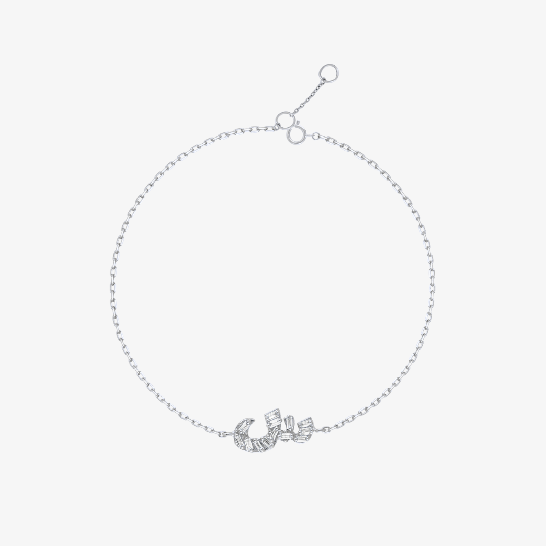 OULA - 18K Gold & Baguette Diamond Letter Bracelet