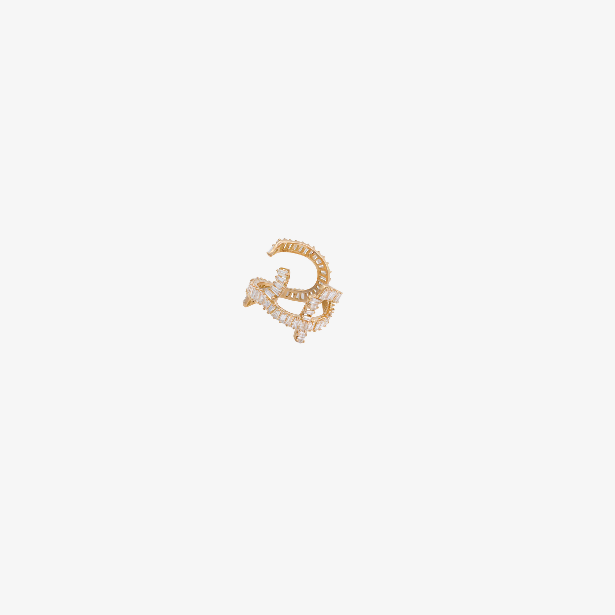 HOBB - 18K Gold & Baguette Diamond "Love" Ring