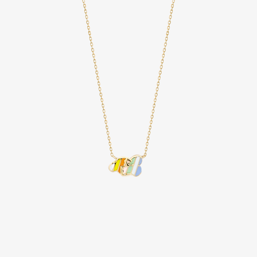 TINY BLING - 18K Gold & Enamel Letter Necklace