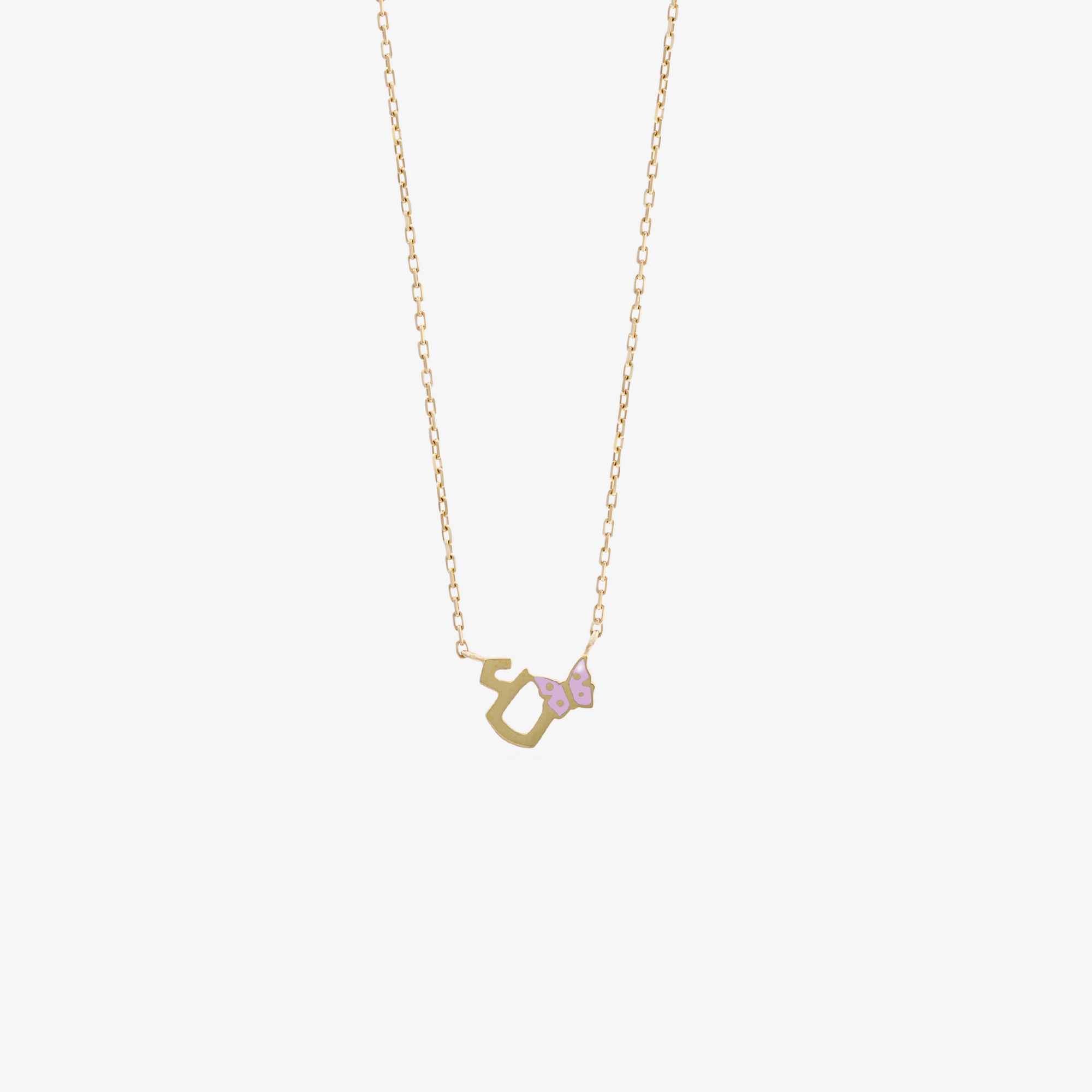 TINY BLING - 18K Gold, Enamel & Charm Letter Necklace