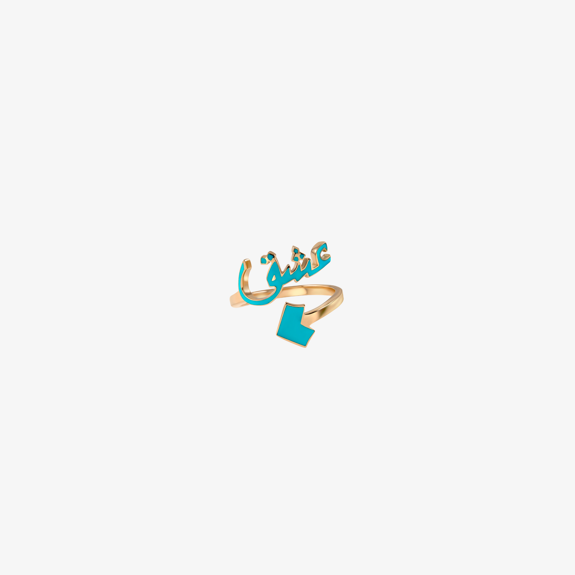 OULA - 18K Gold & Enamel Word Ring