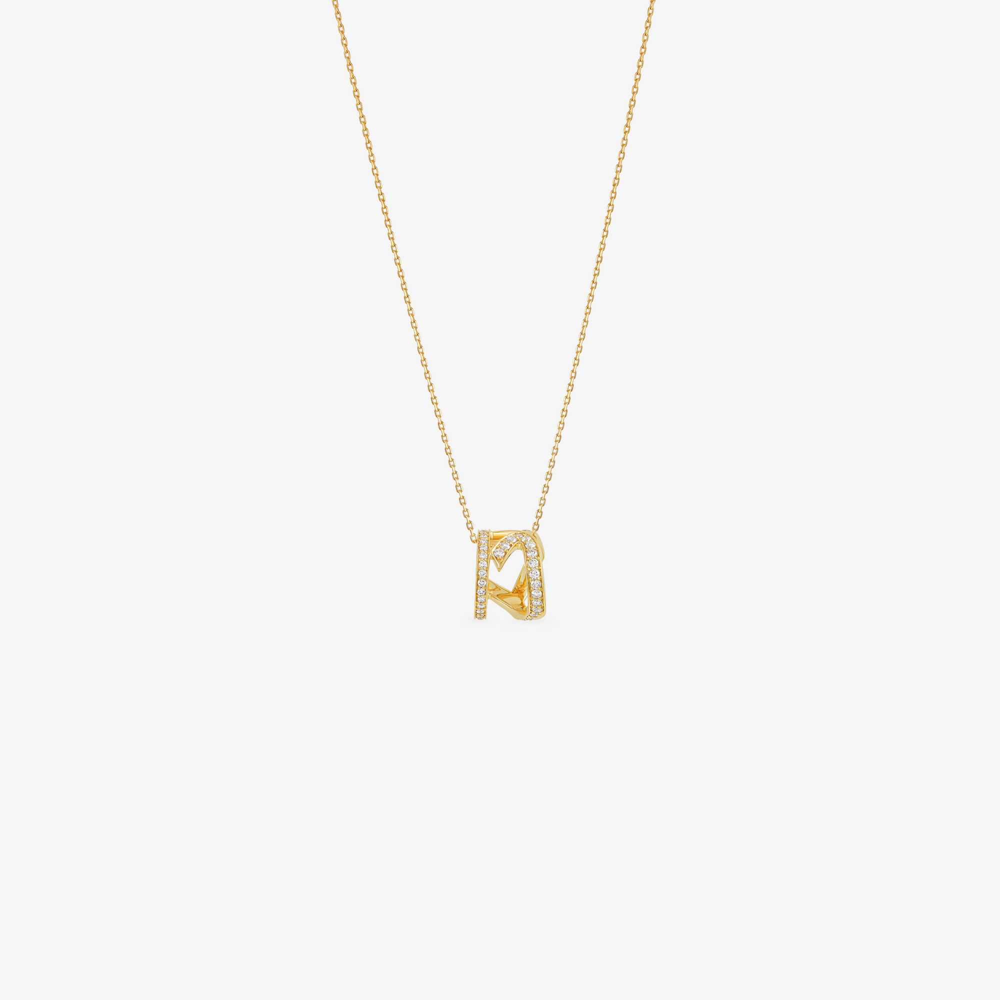 HOBBI - 18K Gold & Diamond "Love" Pendant