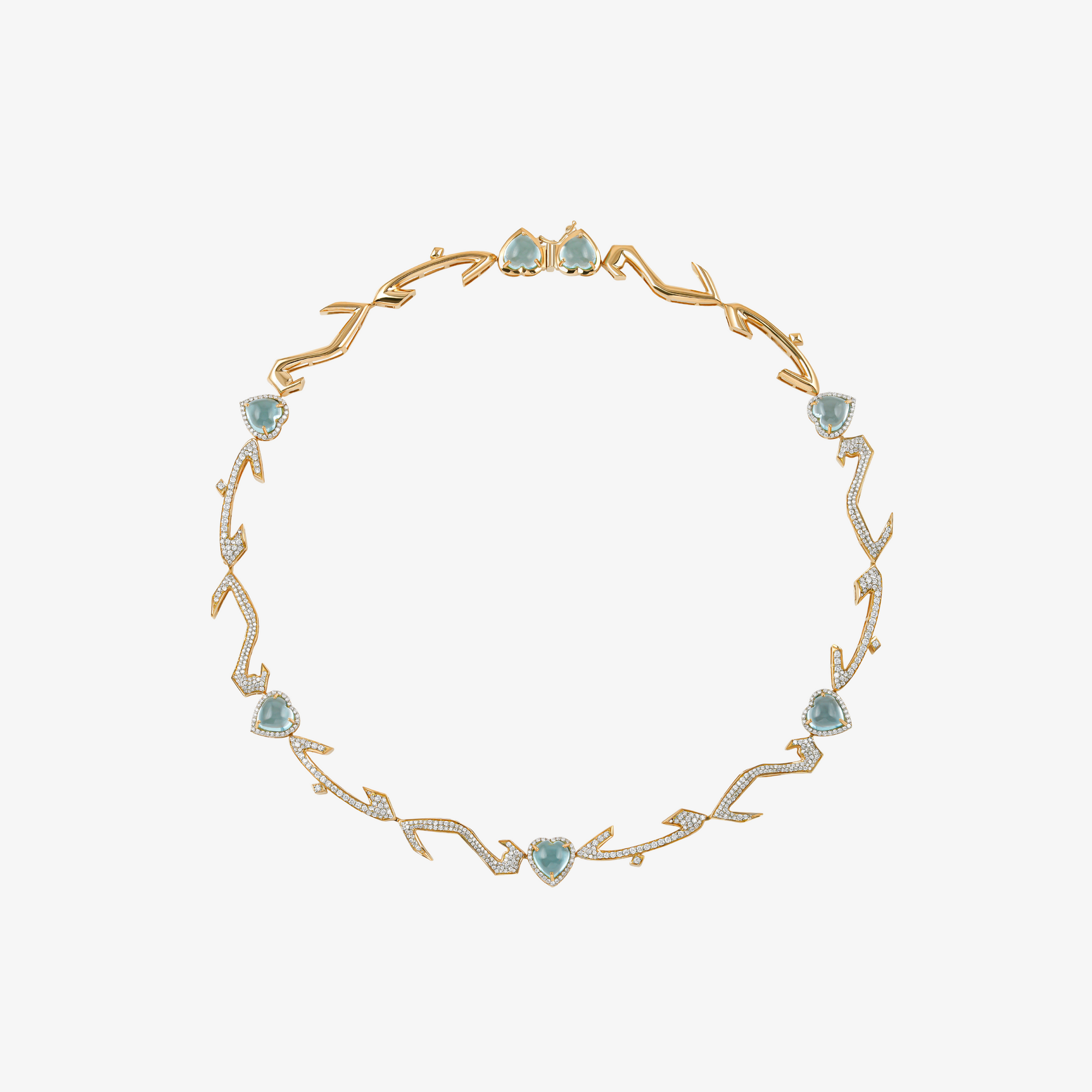 TAIM - 18K Gold, Diamond & Blue Topaz "Love" Choker