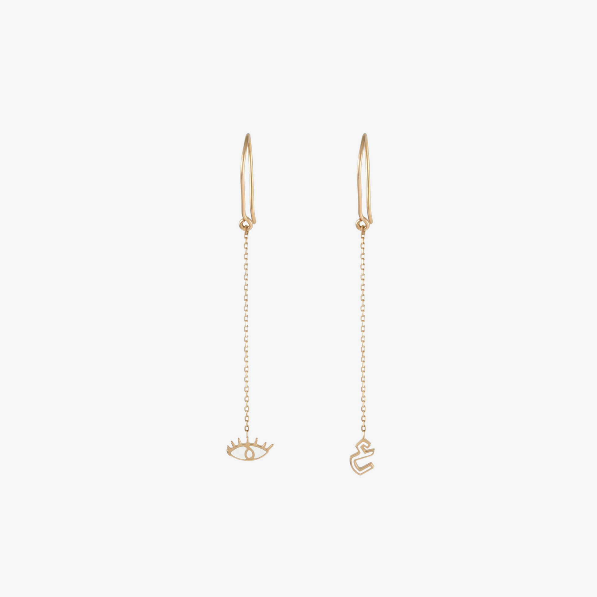 OULA - 18K Gold & Enamel Letter Earrings