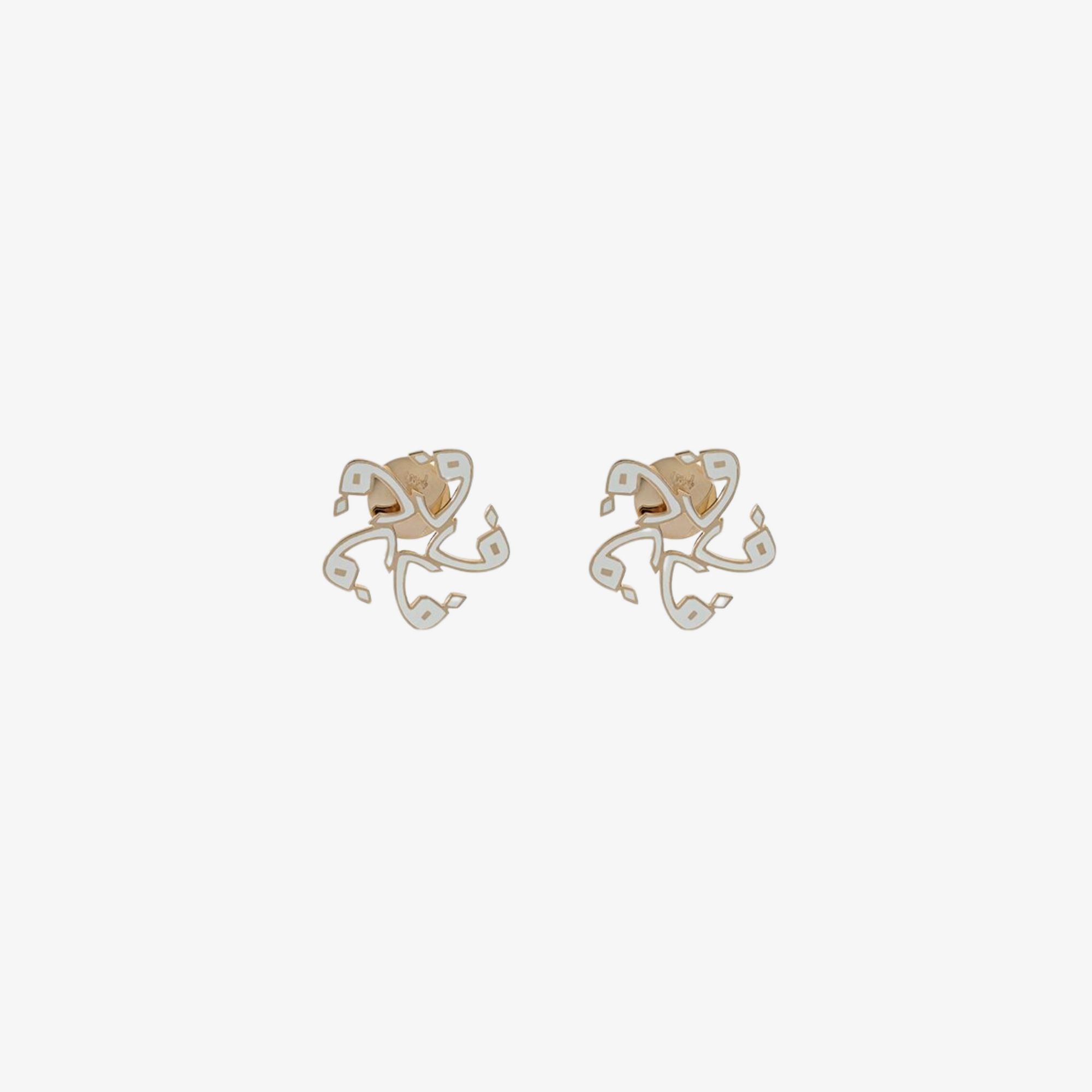 OULA —  18K Gold & Enamel Letter Earrings