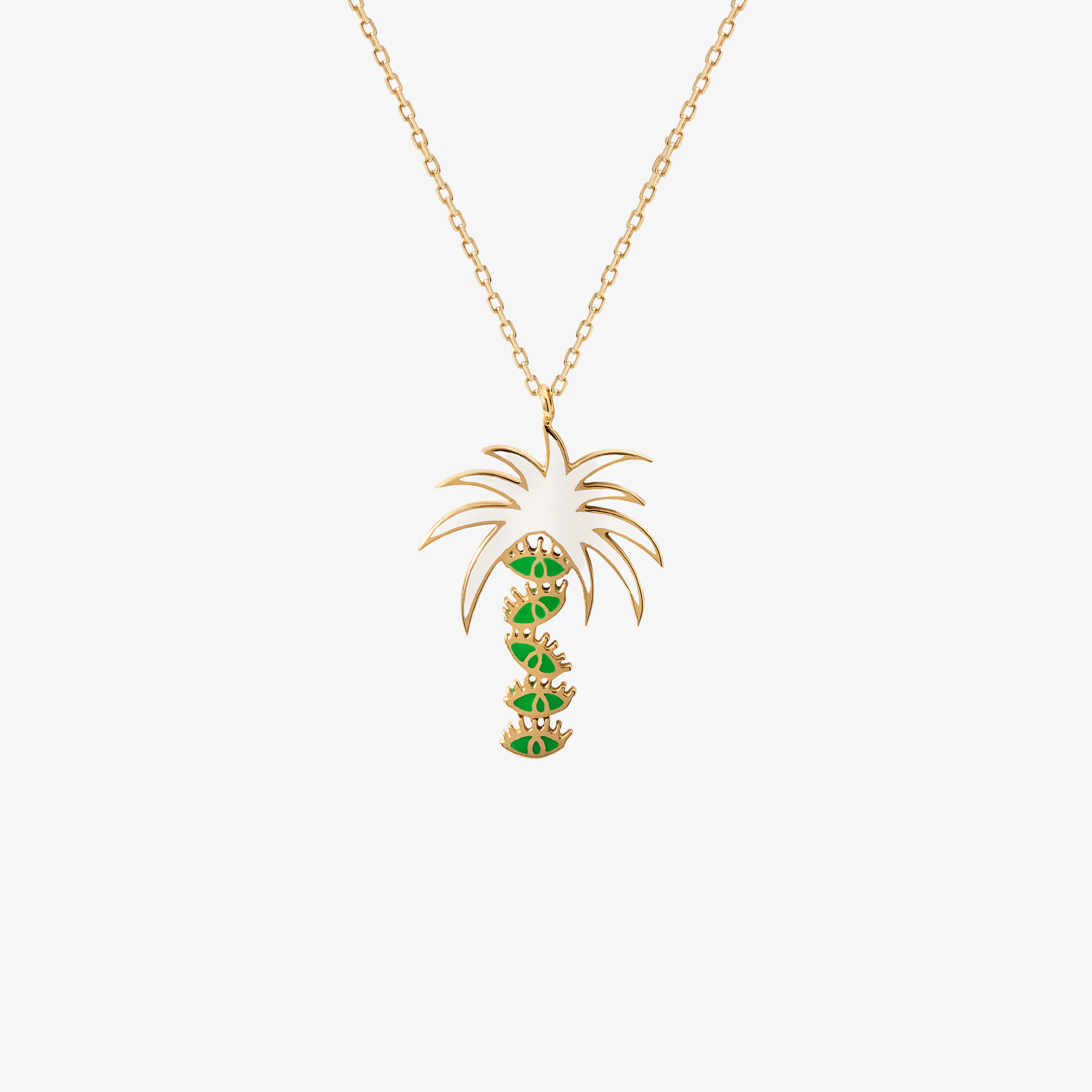 YA EIN - 18K Gold & Enamel Eye Necklace