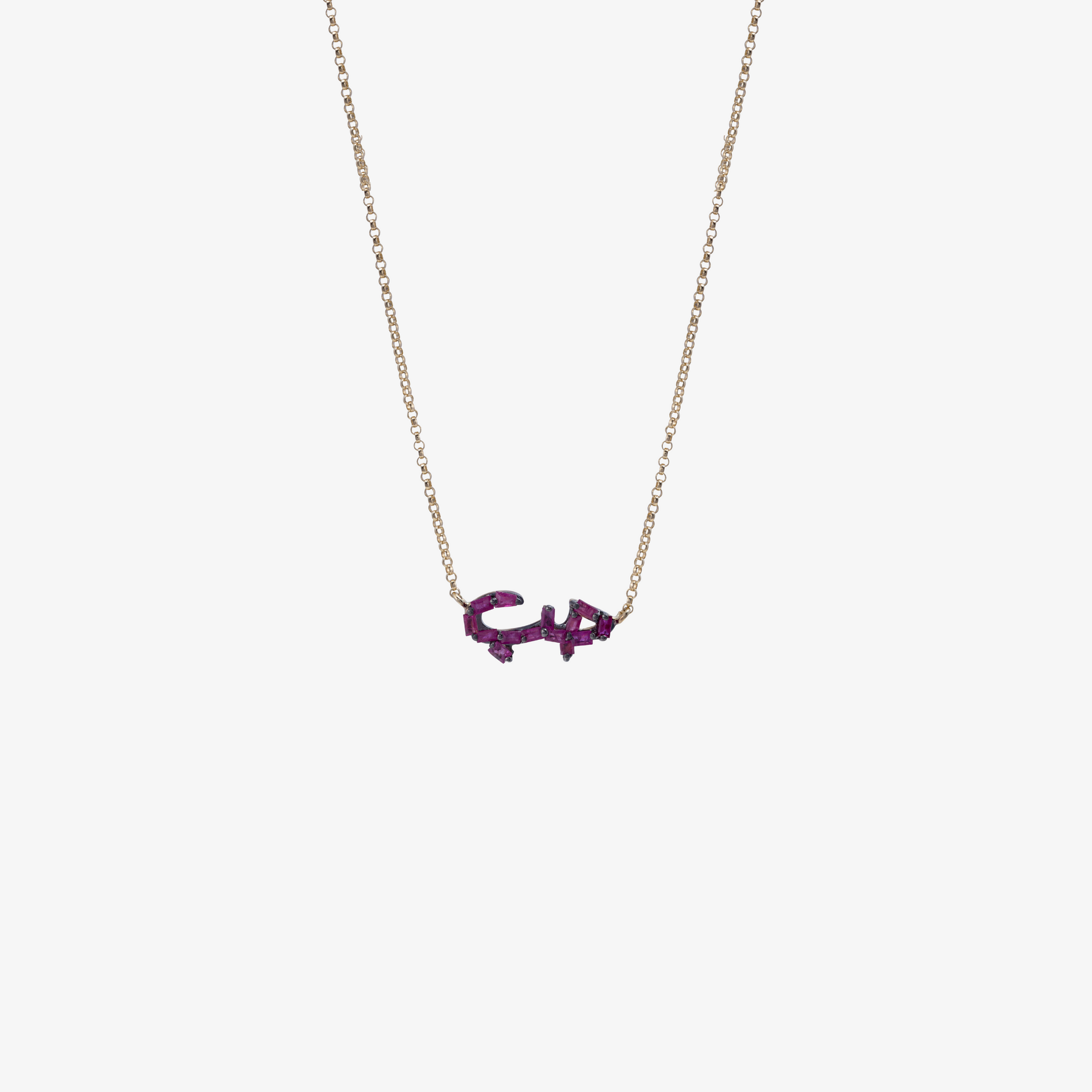 HOBB - 18K Precious Stone "Love" Necklace