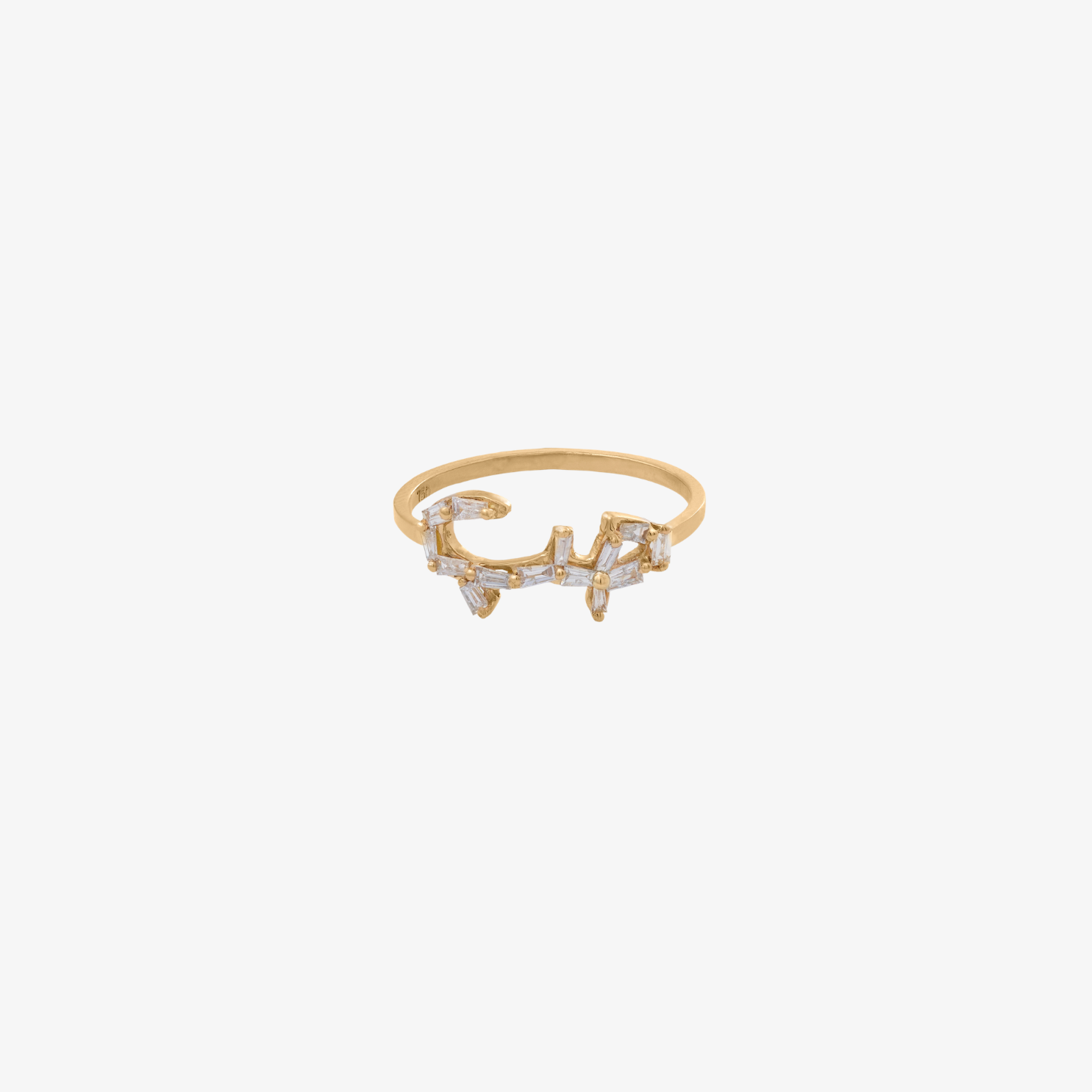 HOBB - 18K Gold & Baguette Diamond "Love" Ring