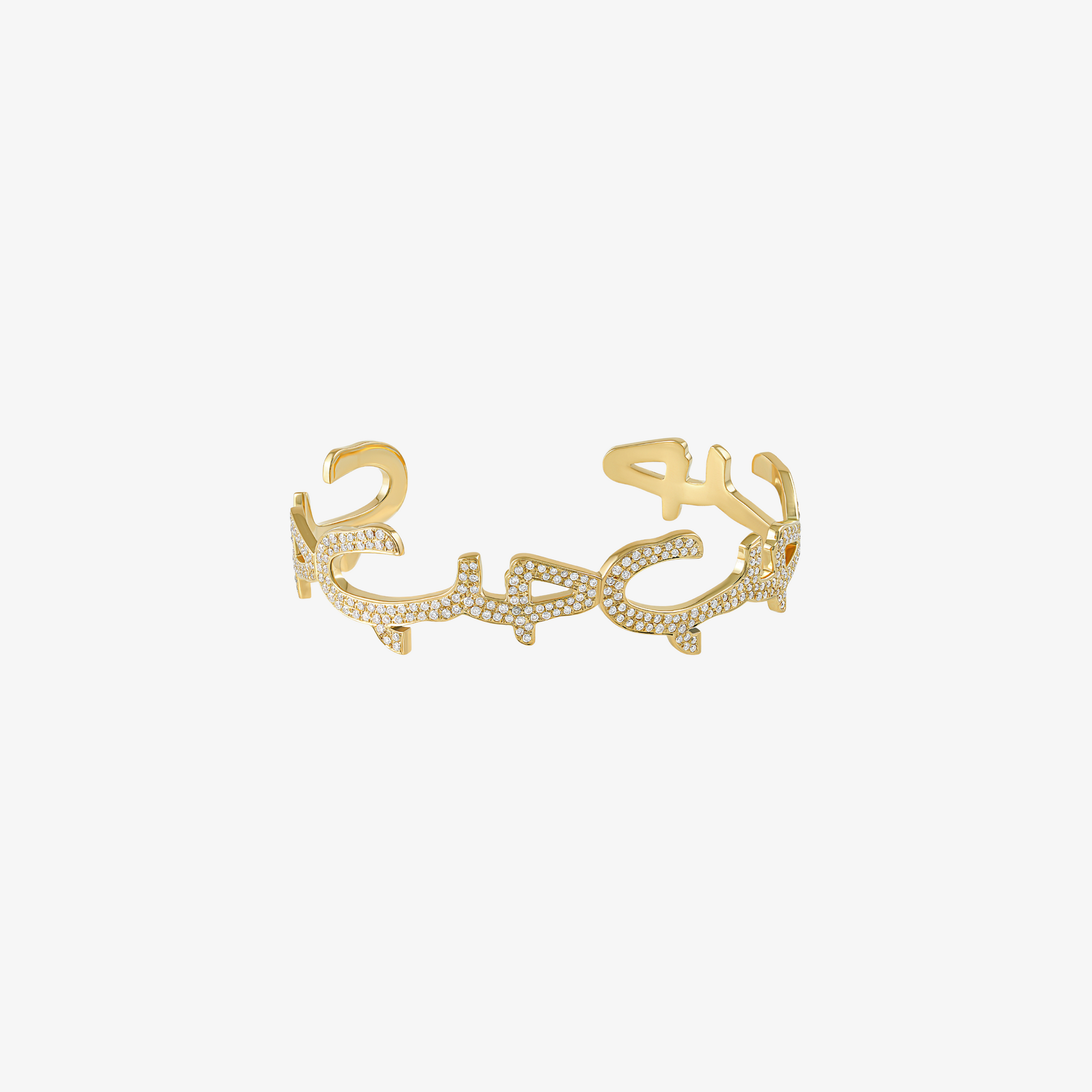 HOBB - 18K Gold & Diamond "Love" Bangle