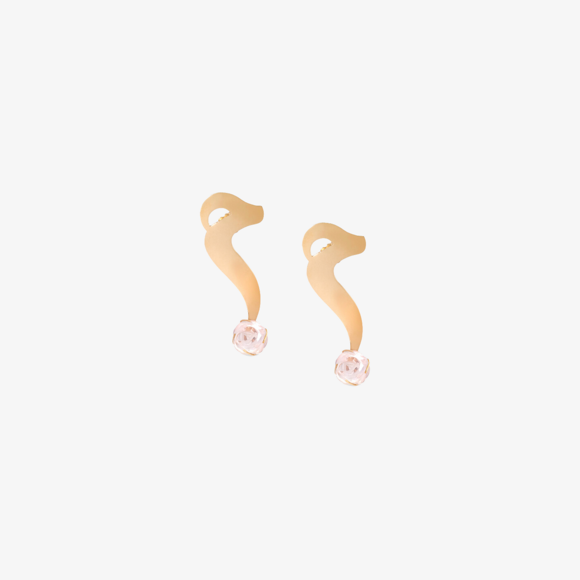 OULA - 18K Gold & Citrine Stone Letter Earrings