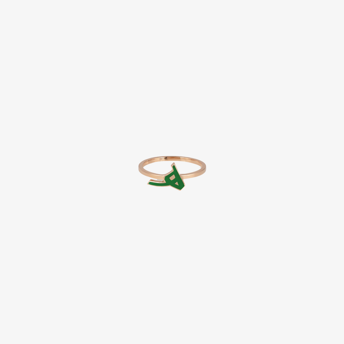 OULA - 18K Gold & Enamel Letter Ring