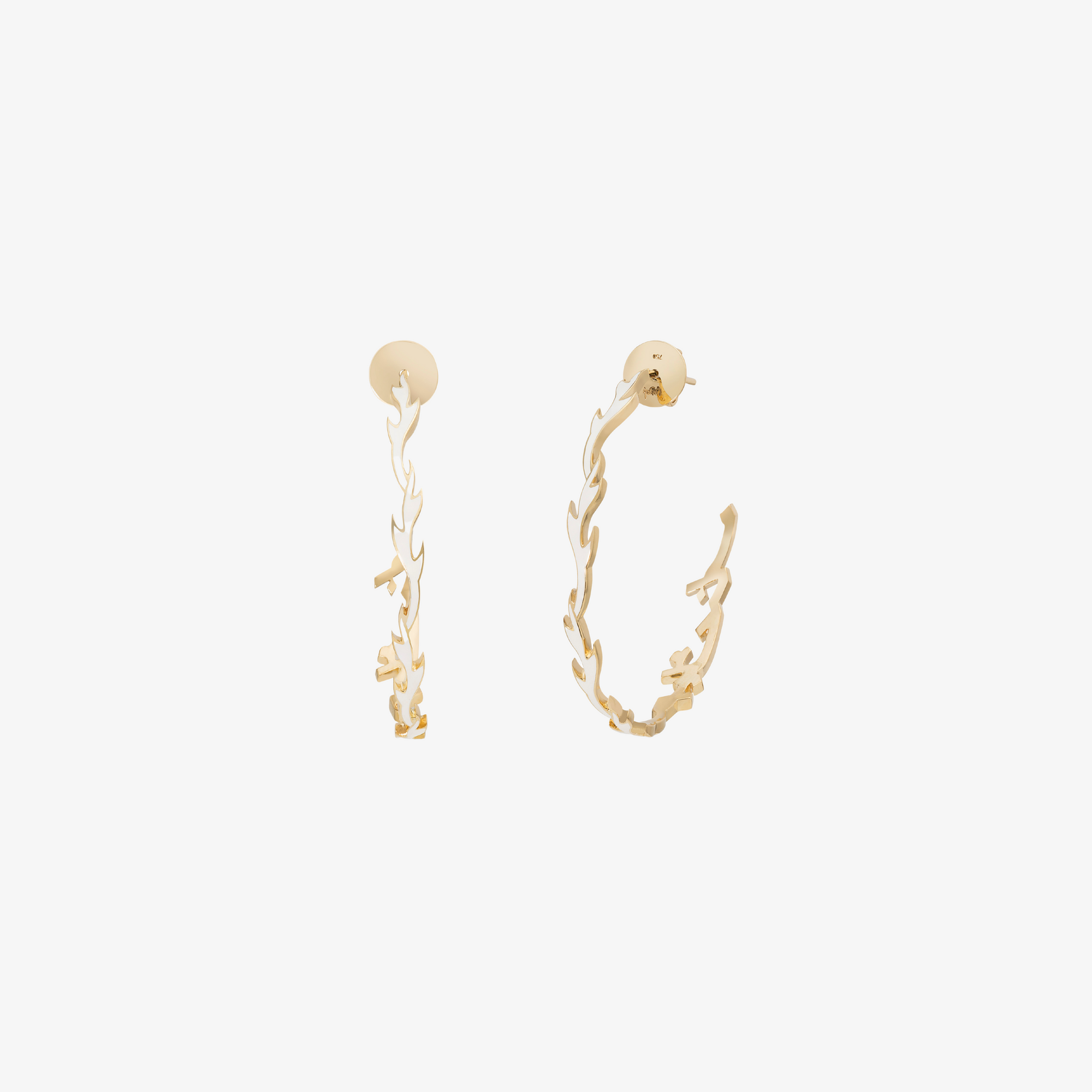 HOBB - 18K Gold & Enamel Hoop Earrings