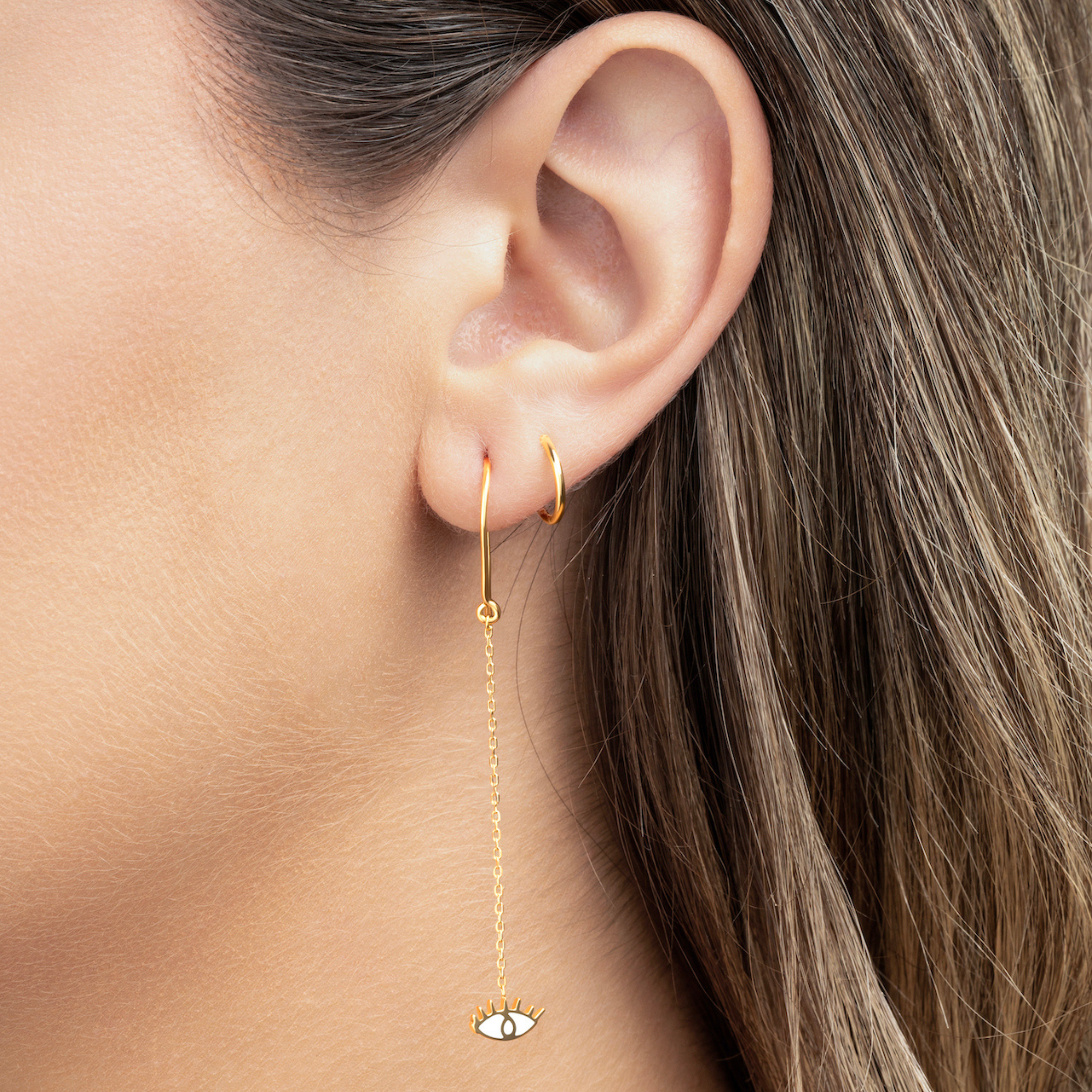 OULA - 18K Gold & Enamel Letter Earrings