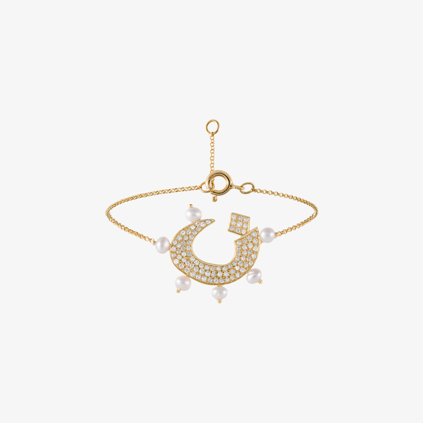 OULA - 18K Gold & Pearl Letter Bracelet