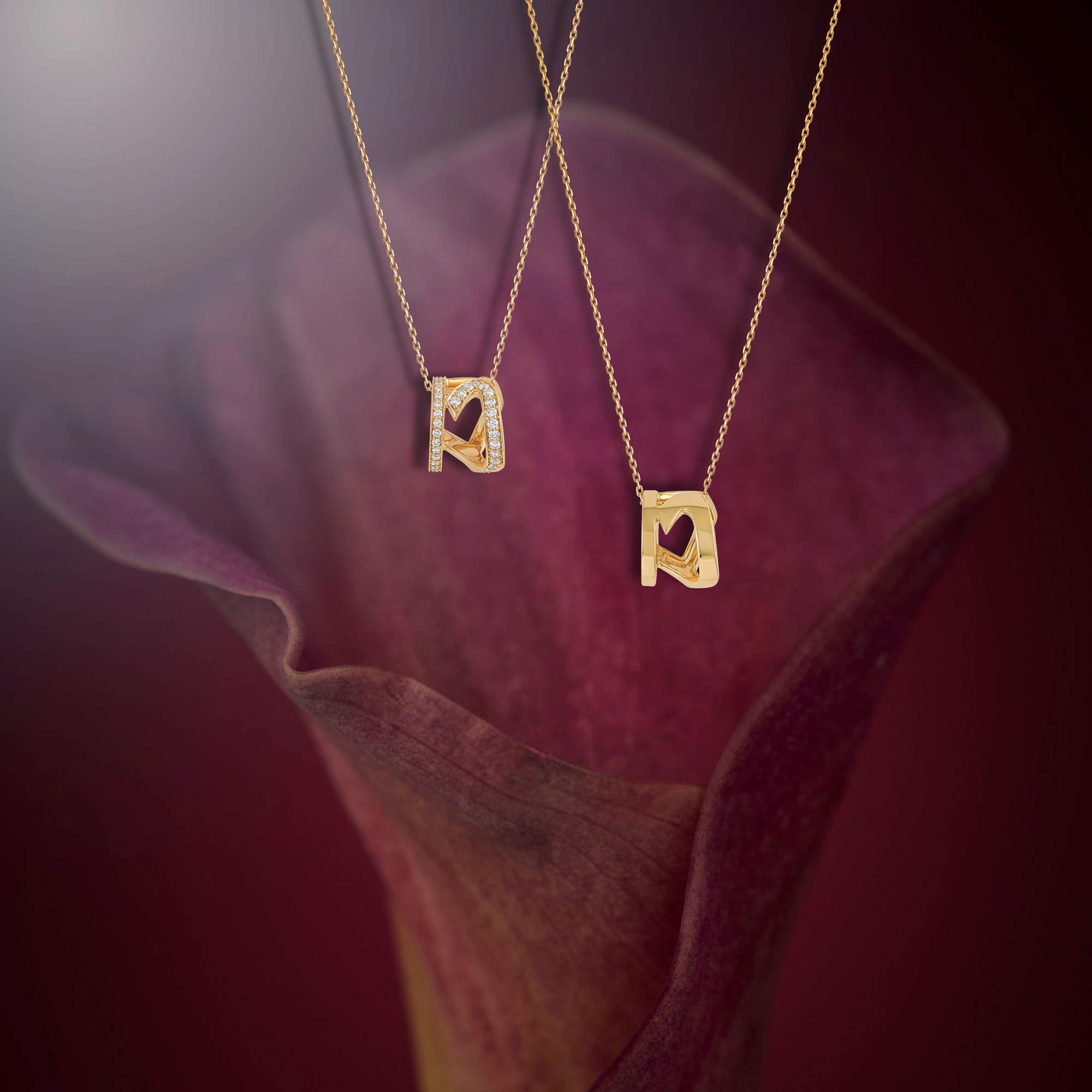 HOBBI - 18K Gold & Diamond "Love" Pendant