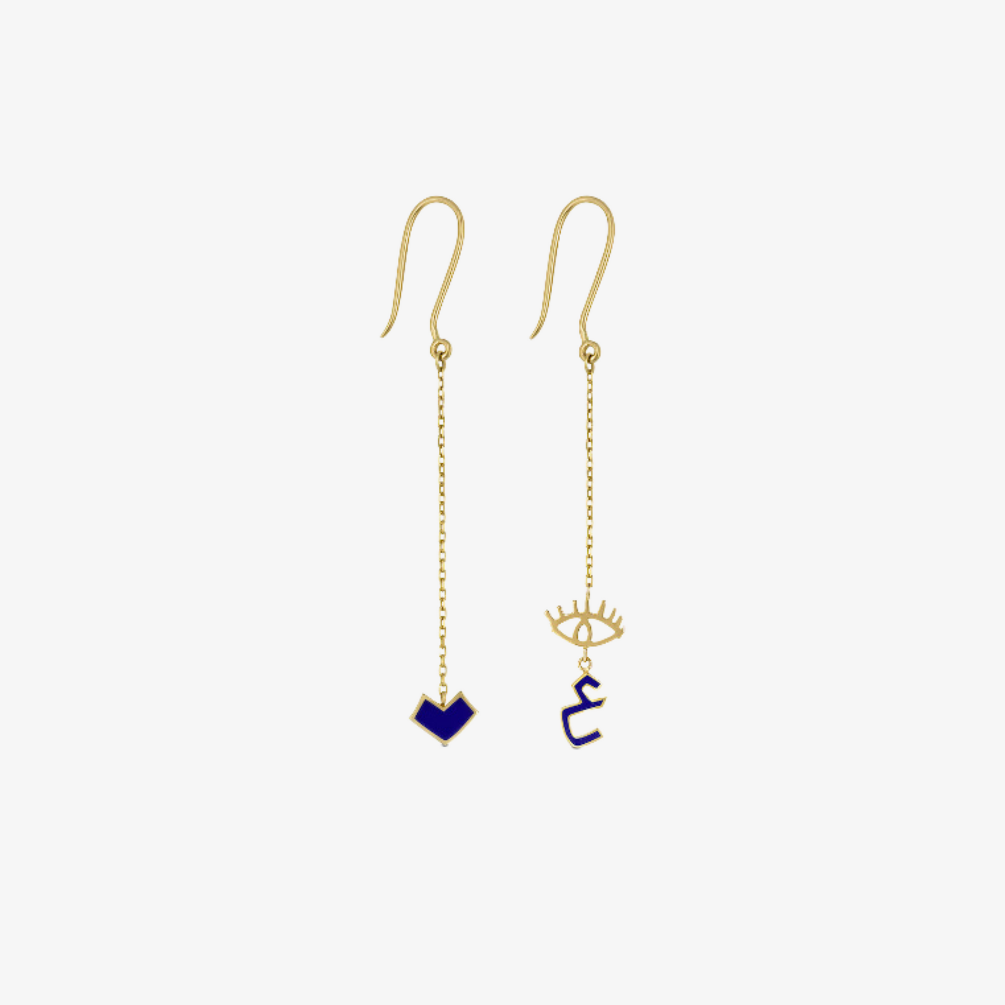 OULA - 18K Gold & Enamel Letter Earrings