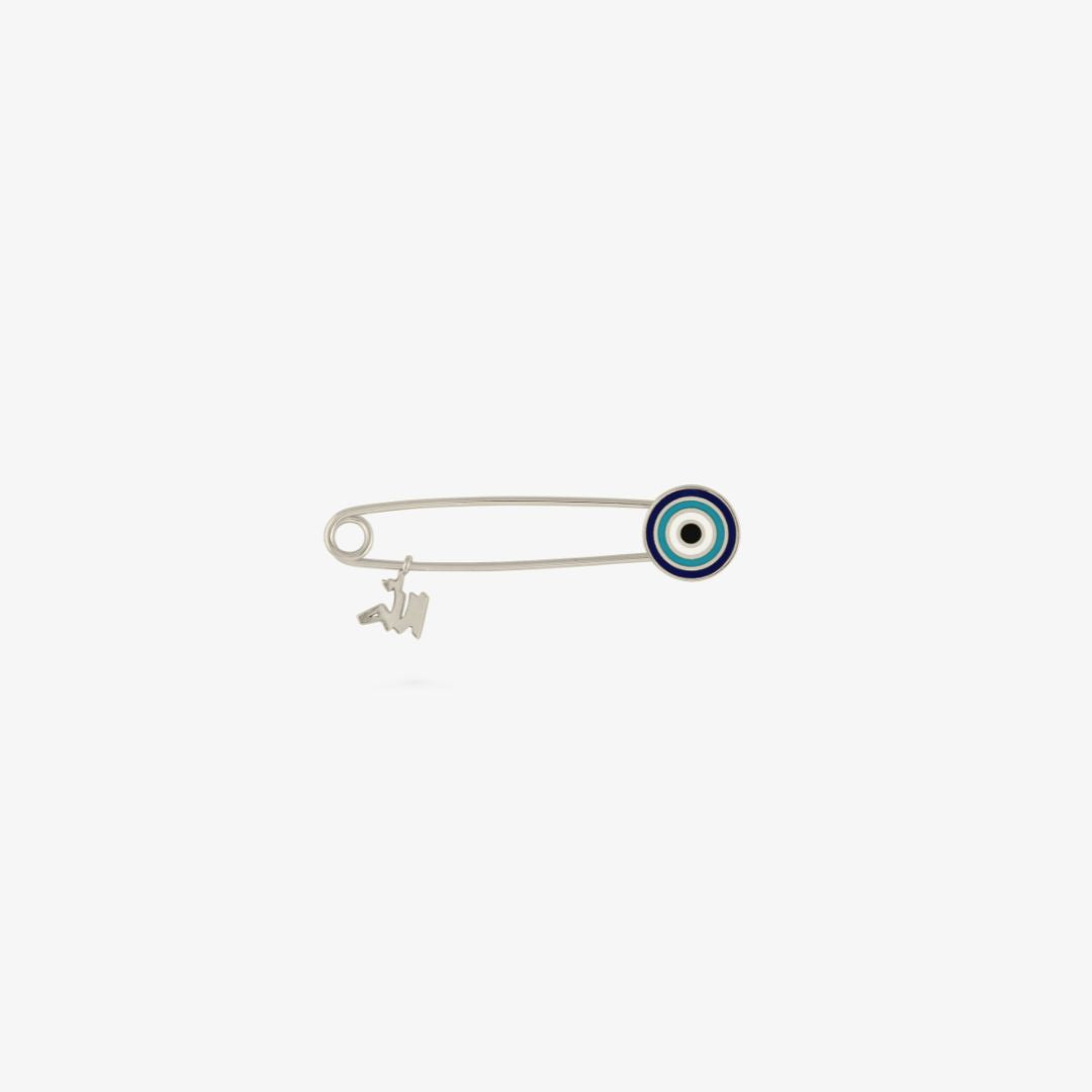 TINY BLING - 18K Gold Pin with Enamel Eye & Allah Charm
