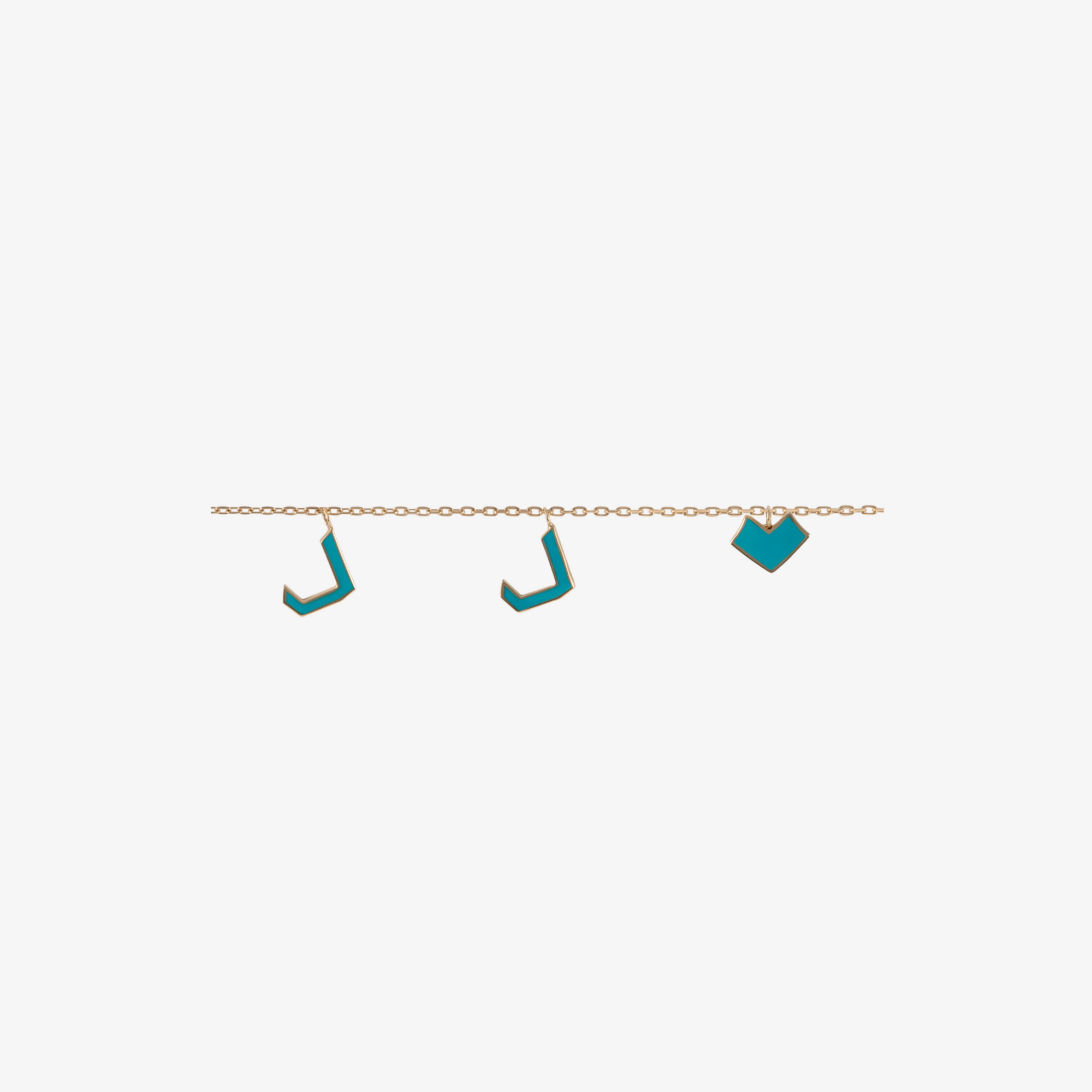 OULA - 18K Gold & Enamel Letter Anklet