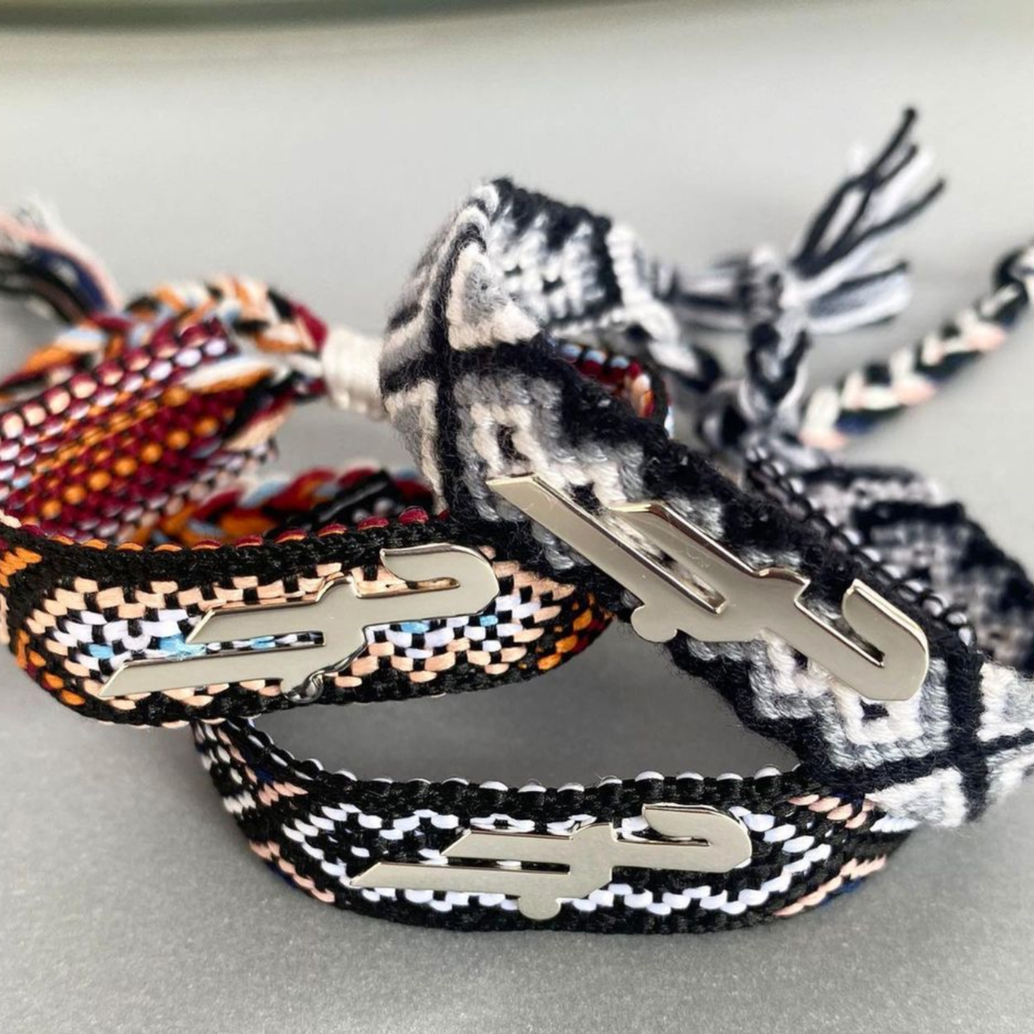 SILVER - Silver "Love" Fabric Bracelet
