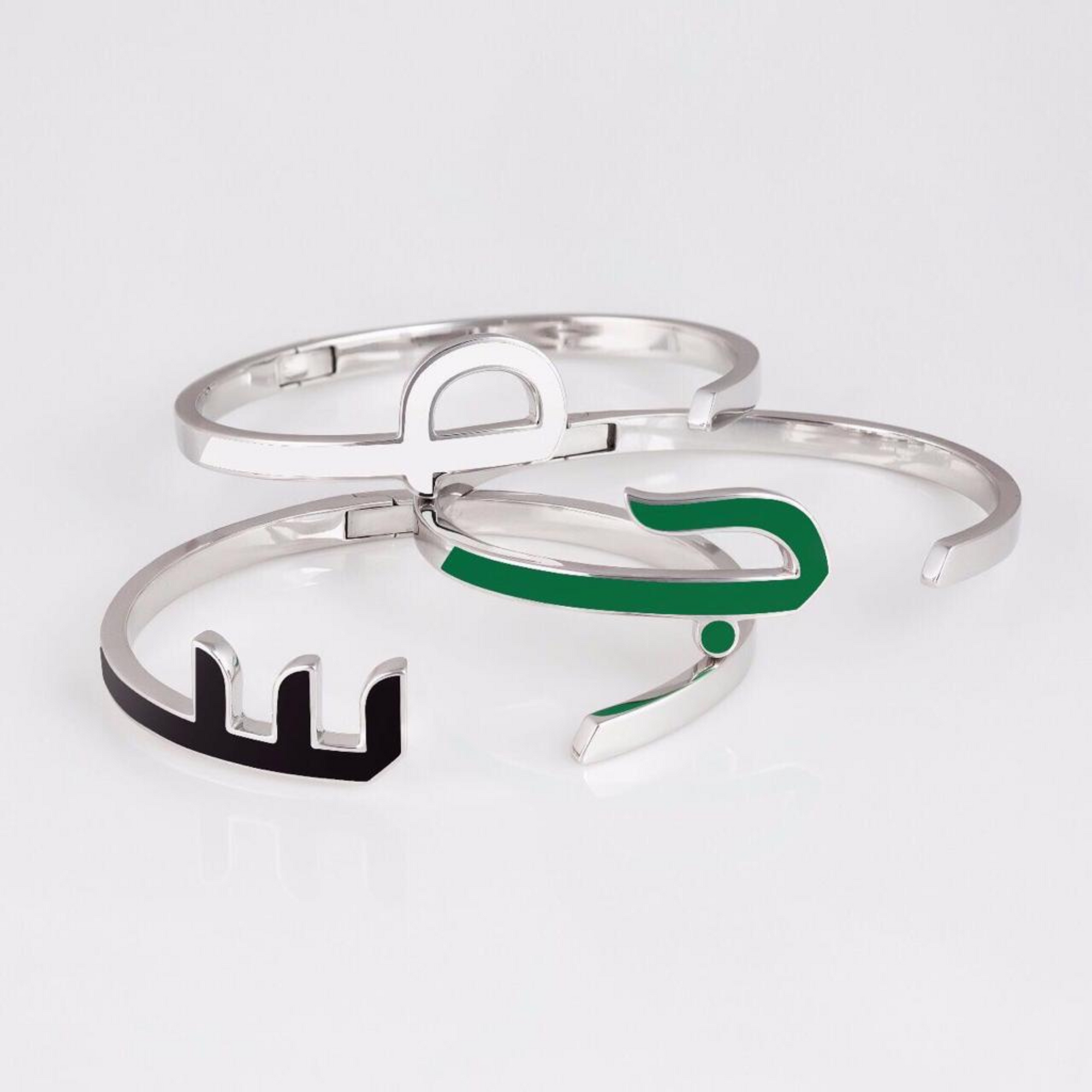 SILVER - Silver & Enamel Letter Cuff